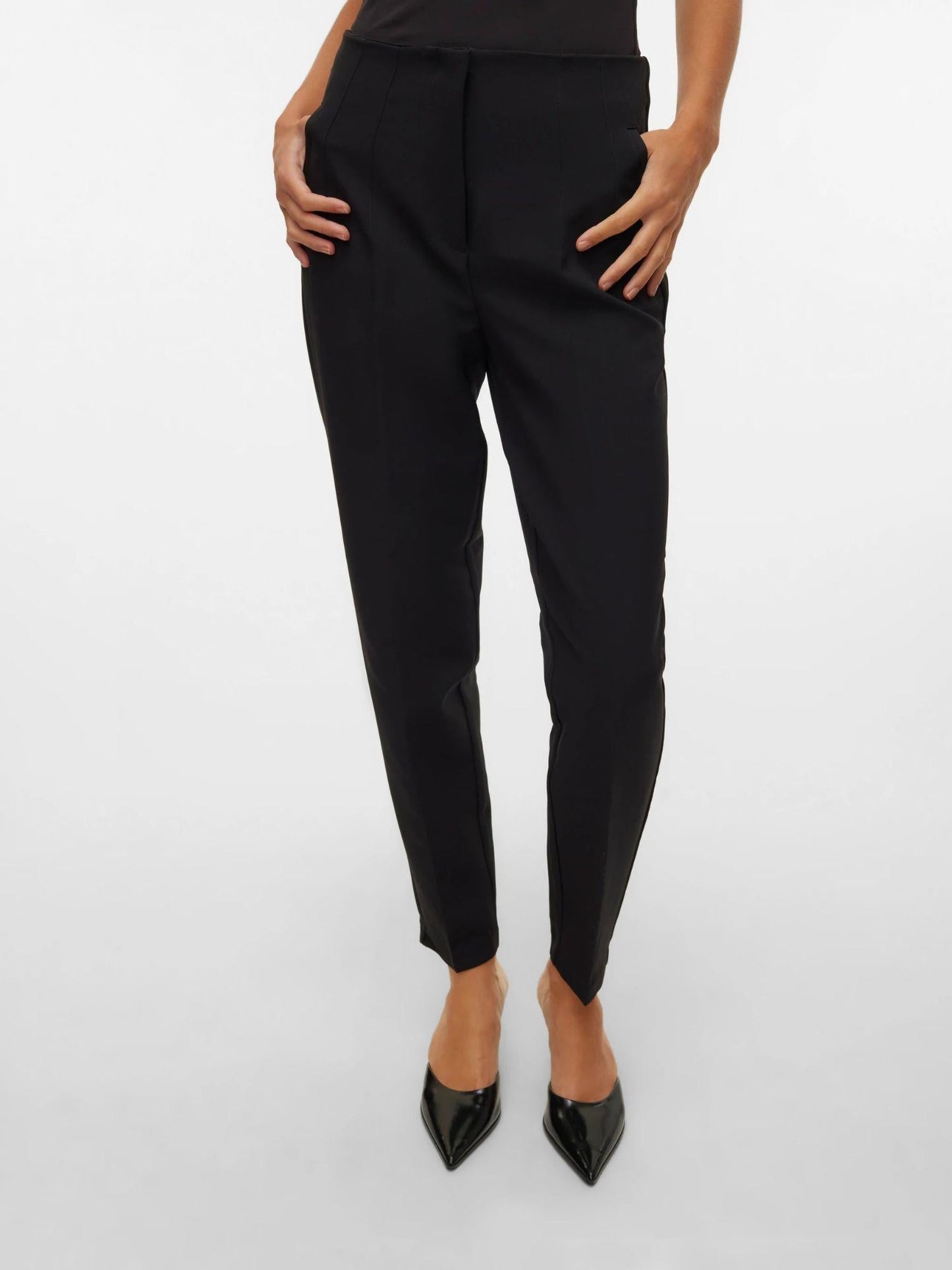 Vero Moda Pantaloni Donna Lina A Vita Alta Nero