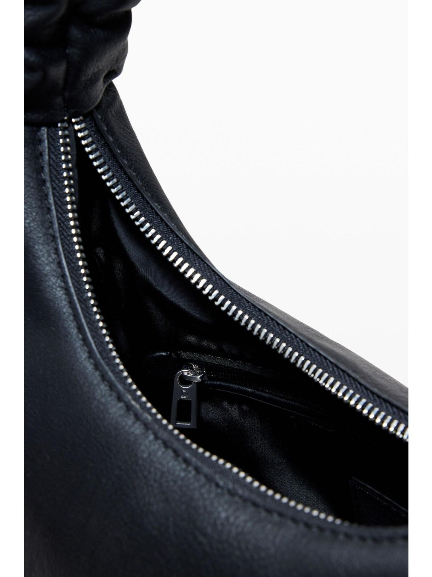 Desigual Borsa logo 3D con manico arricciato media Donna Nero