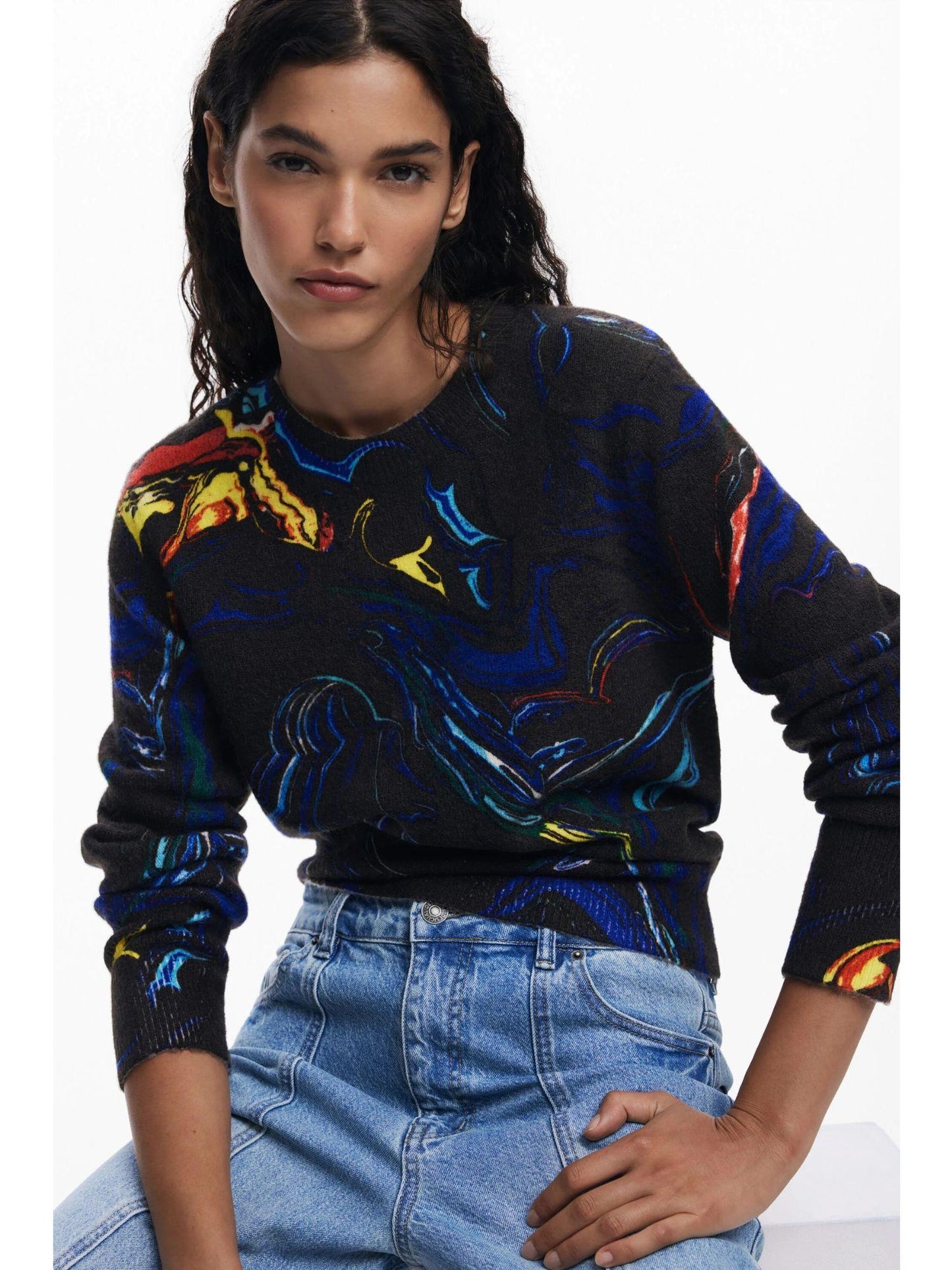 Desigual Maglione disegnato da Mr. Christian Lacroix Donna Nero