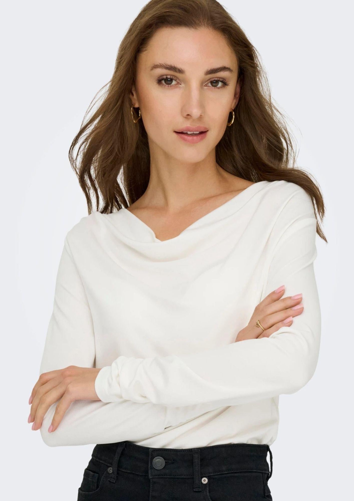 Jacqueline De Yong Maglia Donna Ester Bianca