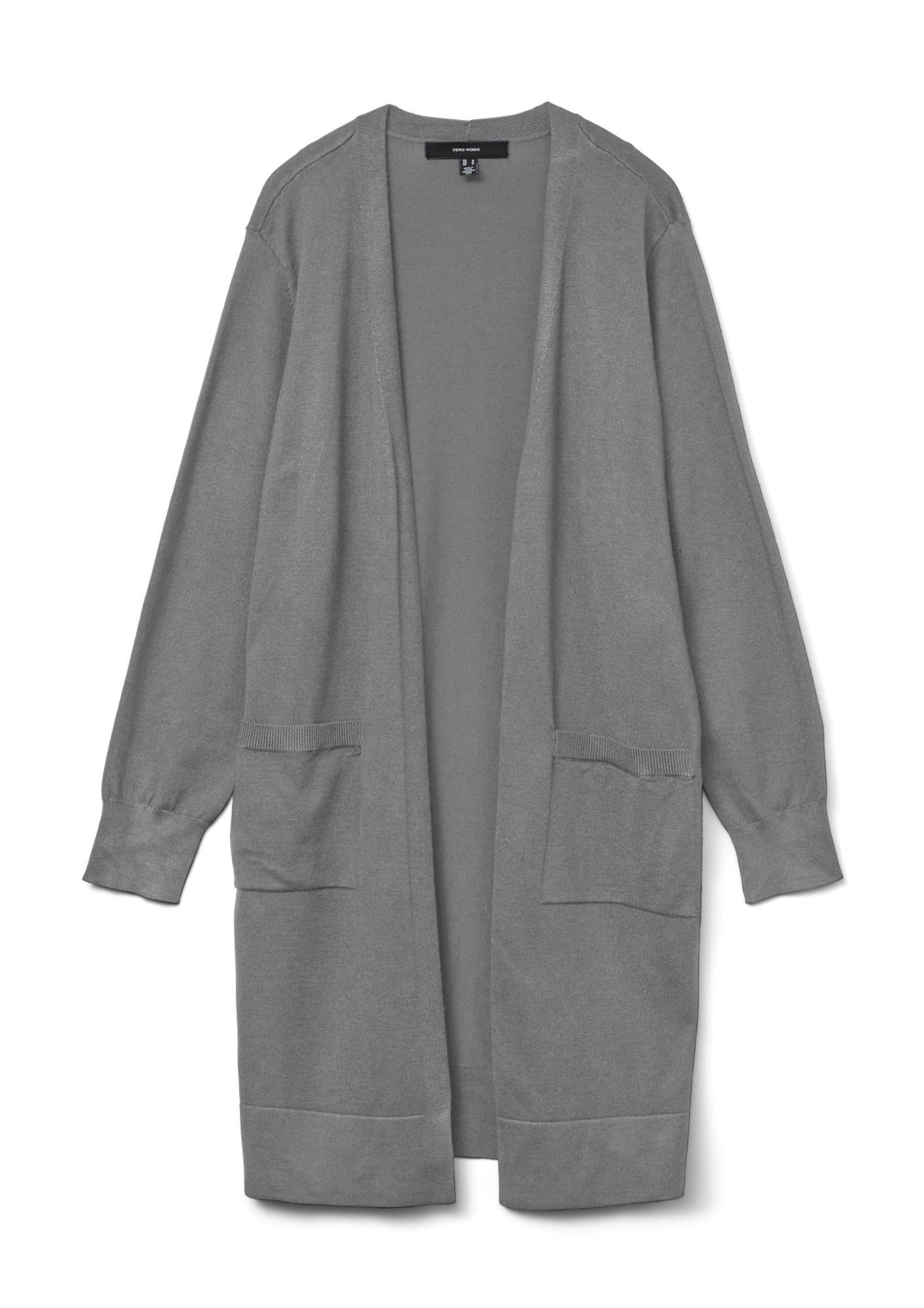 Vero Moda Cardigan Lungo Donna Silje Grigio Medio