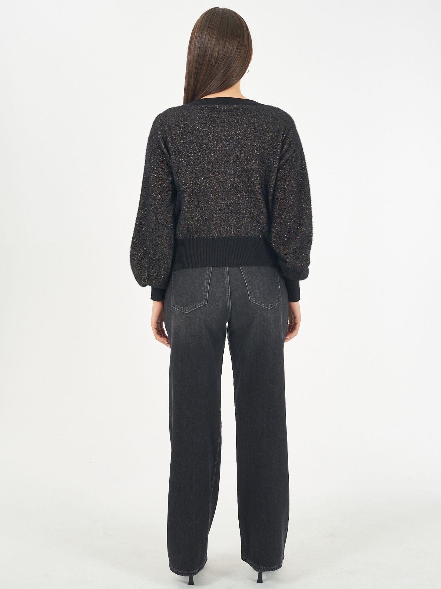 Yes Zee Cardigan Corto Donna Nero