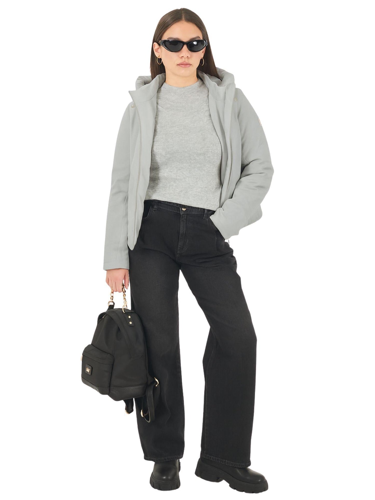 Yes Zee Giacca Invernale Donna Grigio Perla