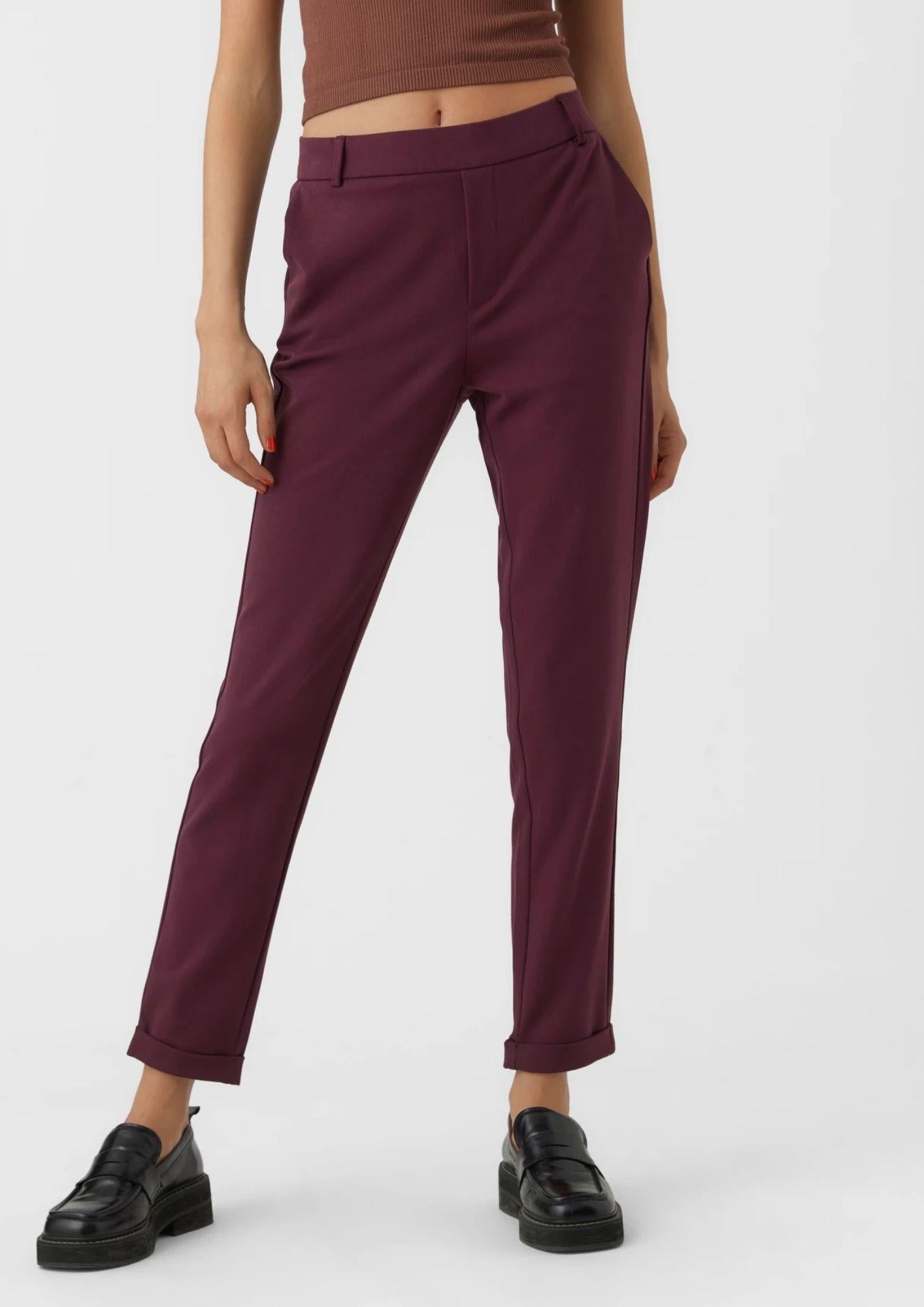Vero Moda Pantaloni Donna Maya A Vita Media Viola
