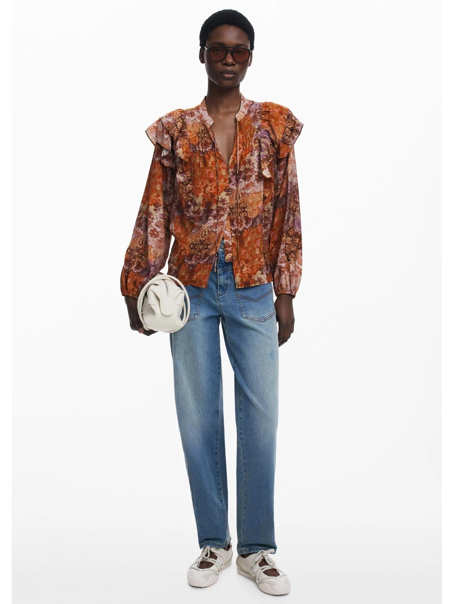 Desigual Blusa romantica paisley Donna Arancione