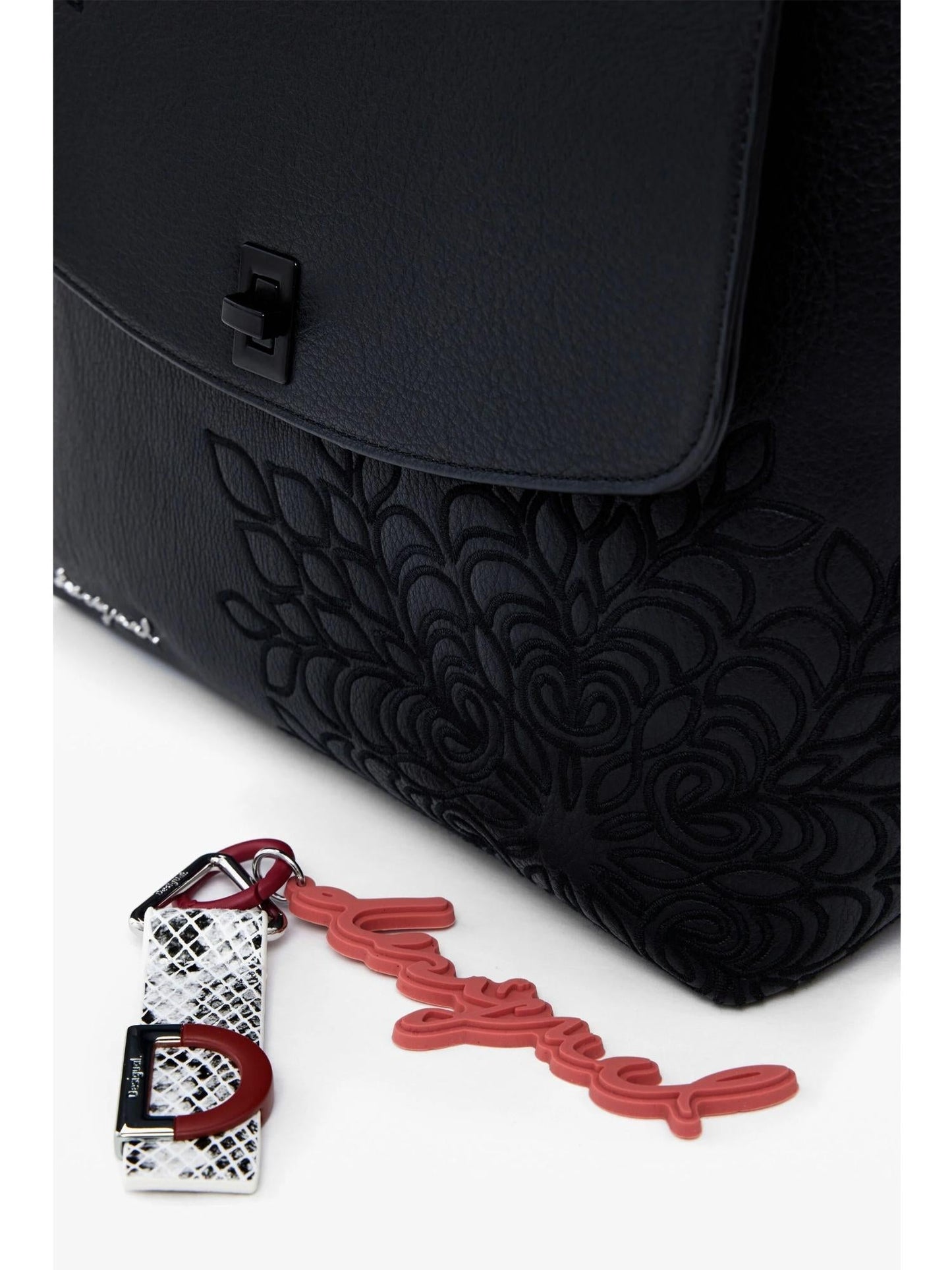 Desigual Zaino con patta piccola incisa Donna Nero