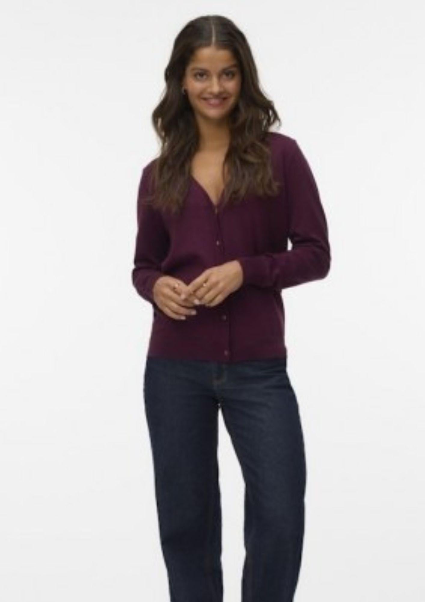 Vero Moda Cardigan In Maglia Donna Silje Bordeaux