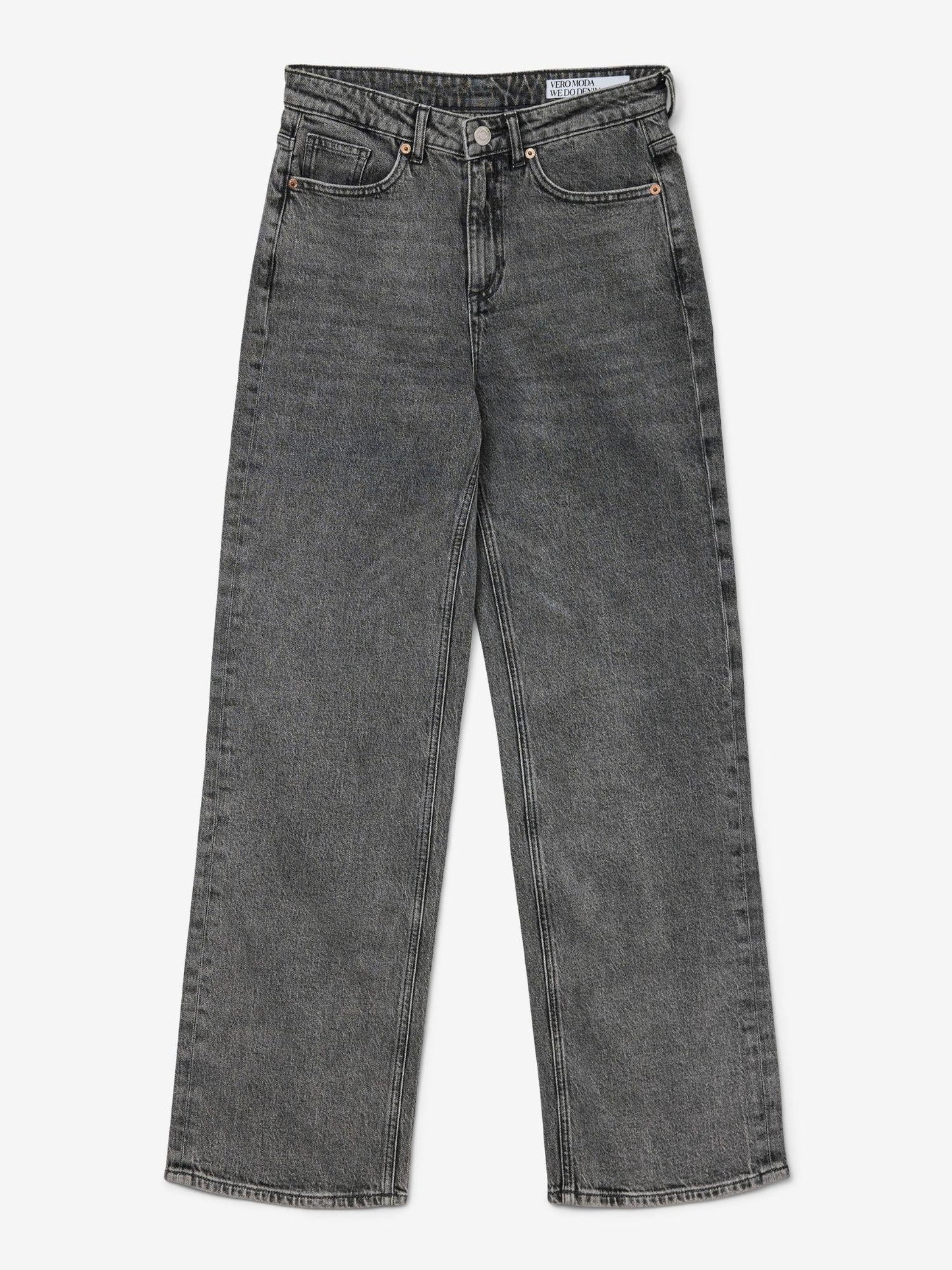Vero Moda Jeans Donna Tessa A Vita Alta Wide Fit Medium Grey Denim