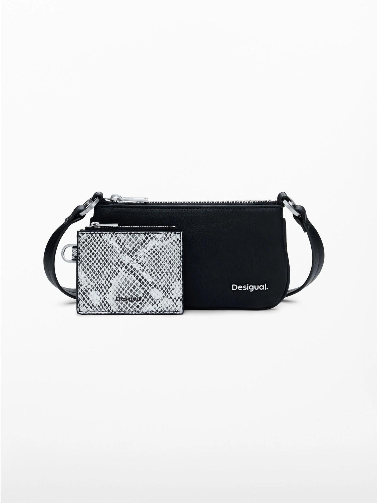 Desigual Portafoglio 2in1 serpente grande Donna Nero