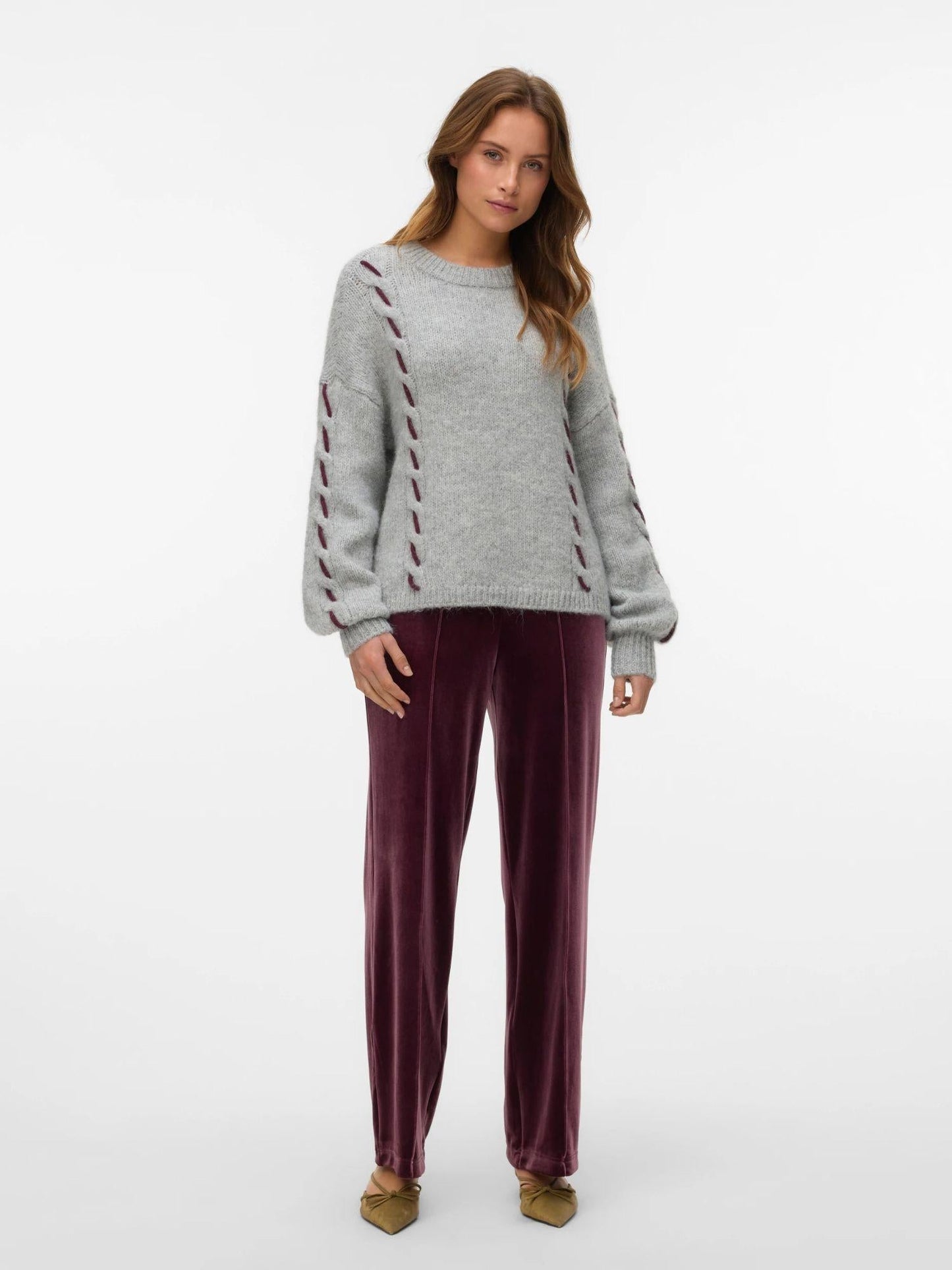Vero Moda Maglione Donna Ilina Light Grey Melange