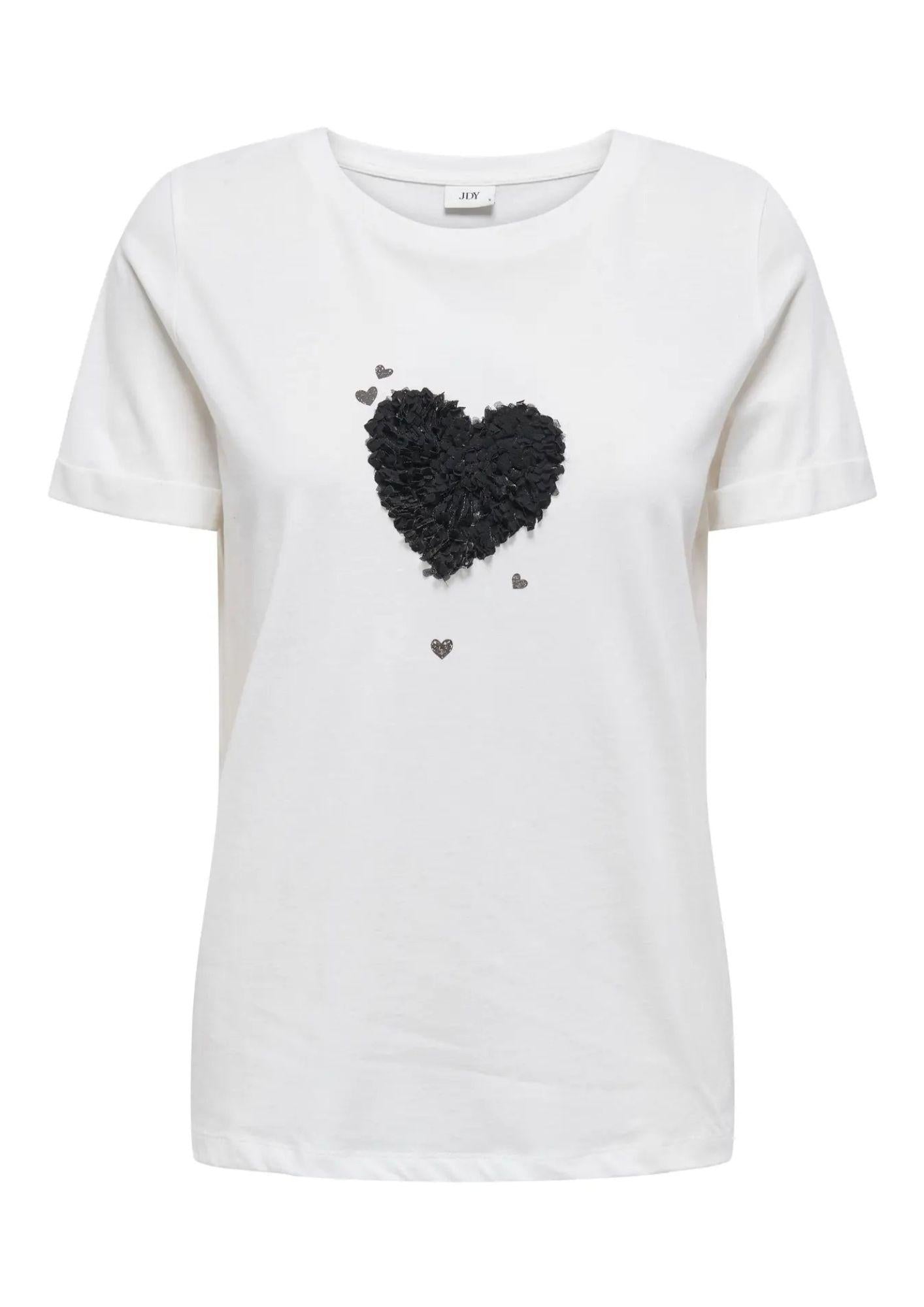 Jacqueline De Yong T-Shirt Donna Kitty Bianco