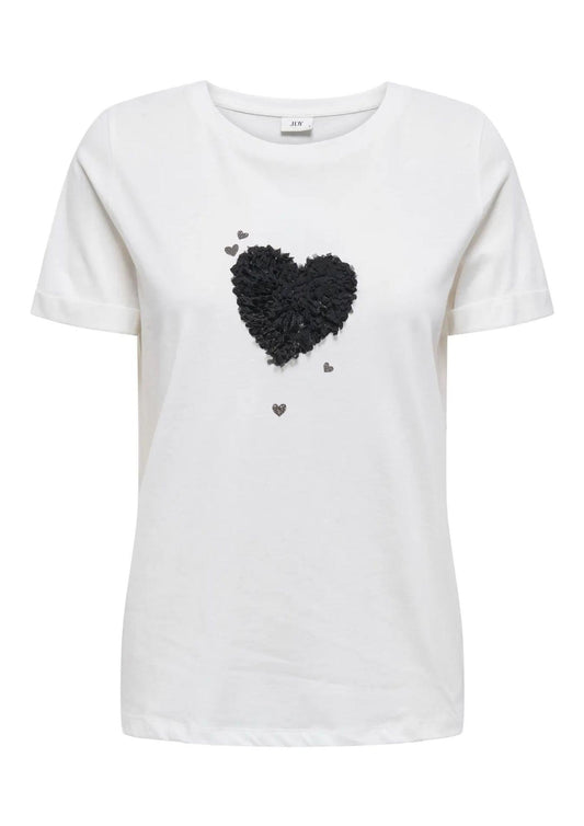 Jacqueline De Yong T-Shirt Donna Kitty Bianco