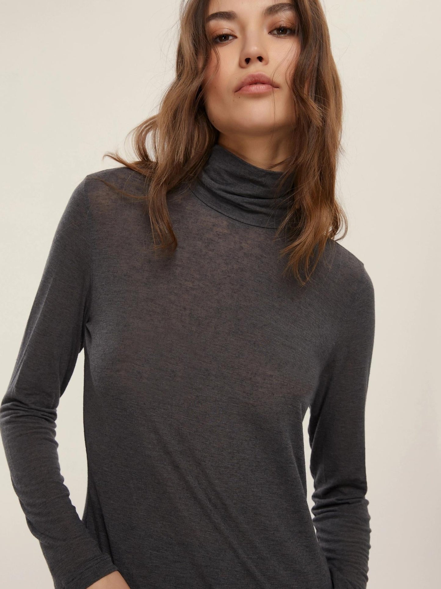 Emme Marella Dolcevita Donna in misto cashmere Ruggito Grigio scuro