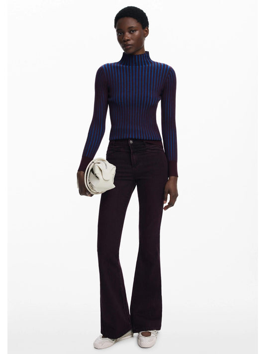 Desigual Jeans a zampa bordeaux Donna