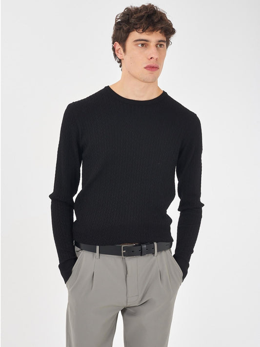 Yes Zee Maglia Girocollo Uomo Nero