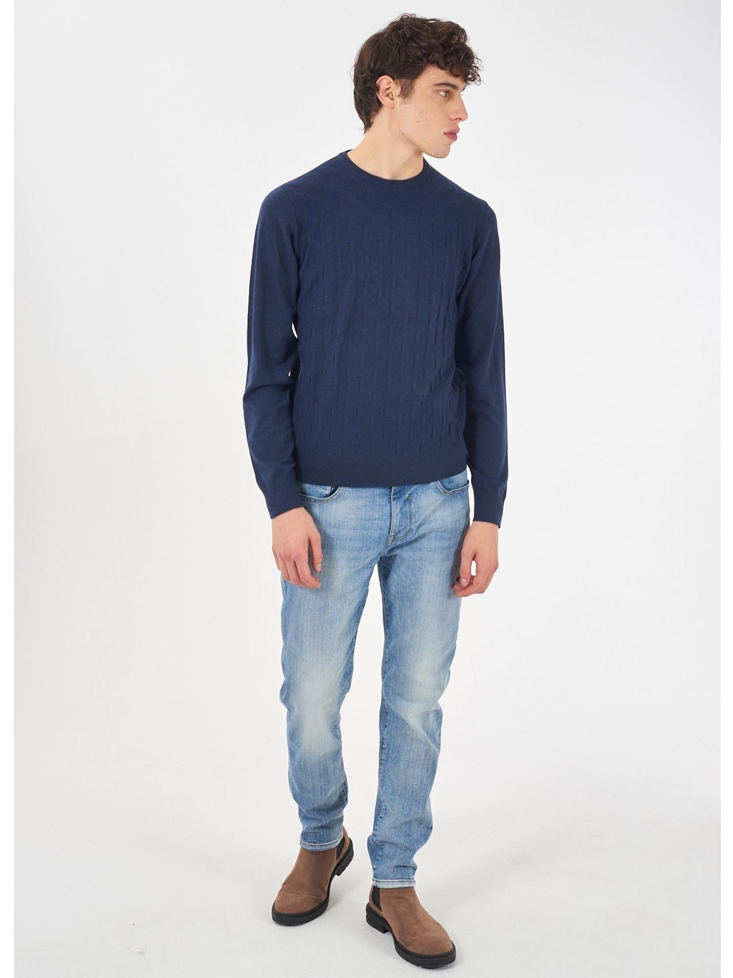 Yes Zee Maglia Girocollo Uomo Blu