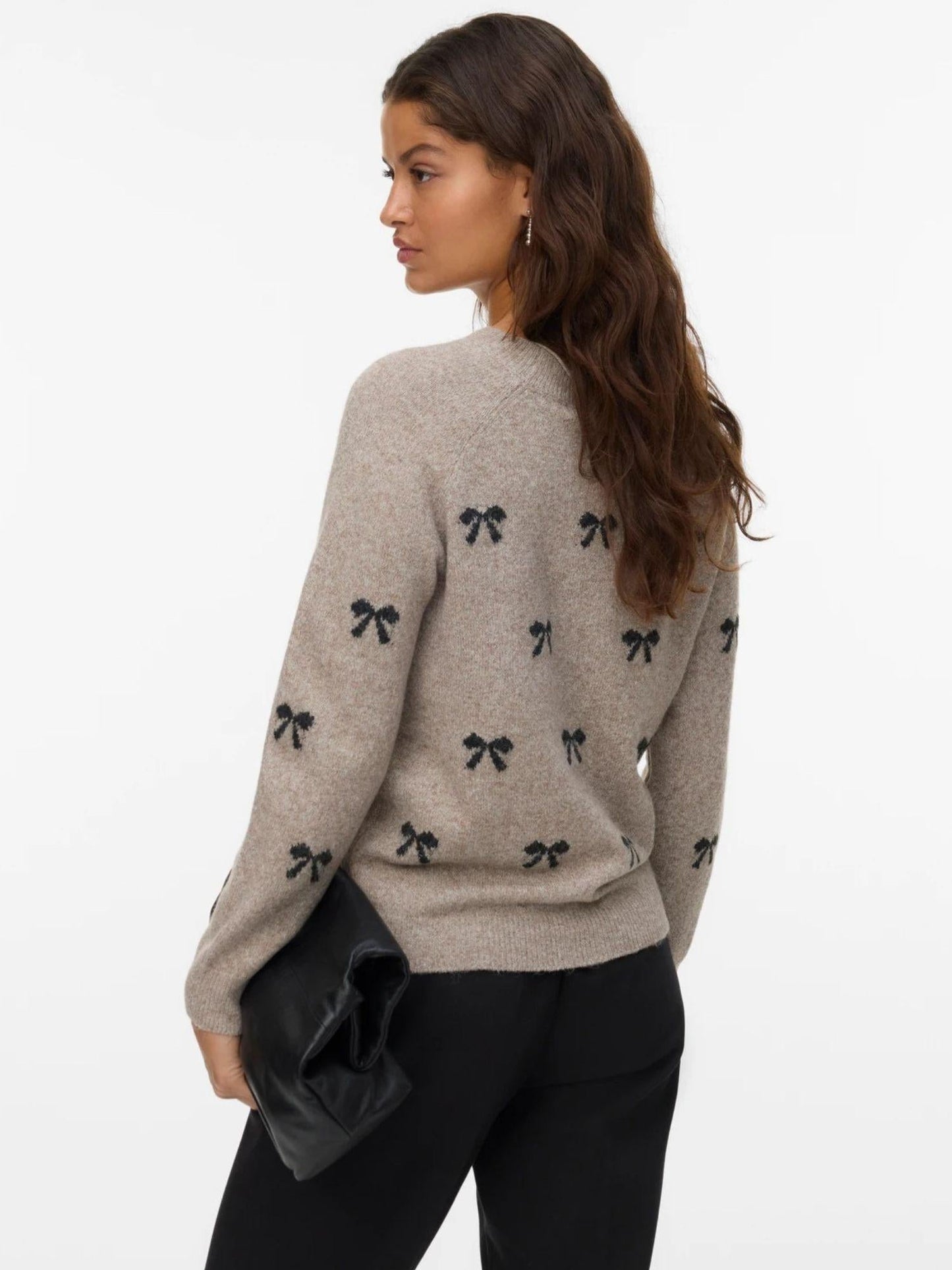 Vero Moda Maglione Donna Doffy Beige E Bianco