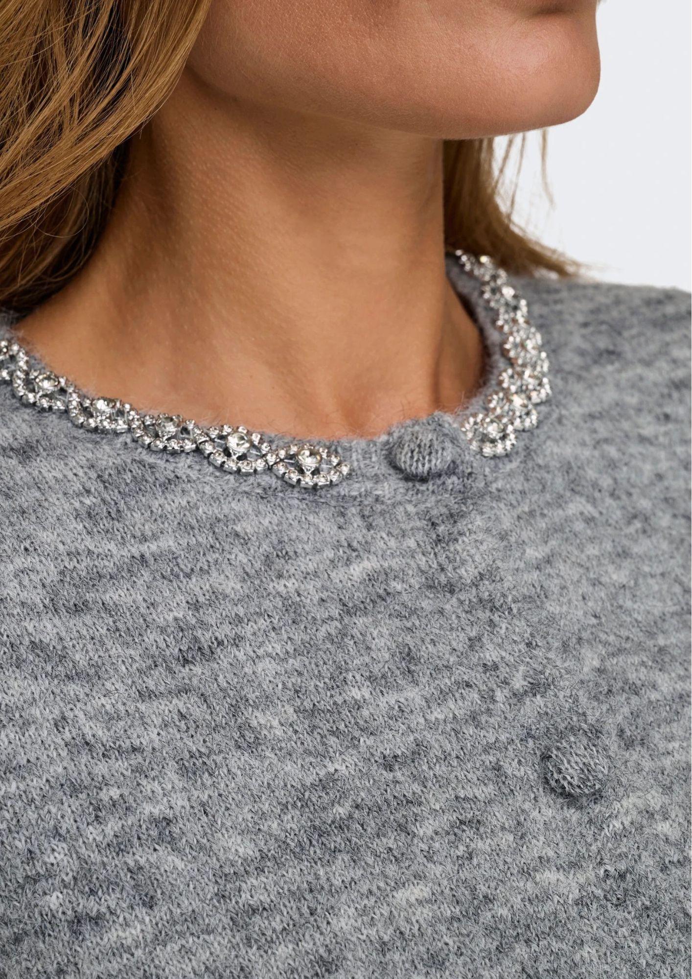 Jacqueline De Yong Cardigan Donna Alva Grigio