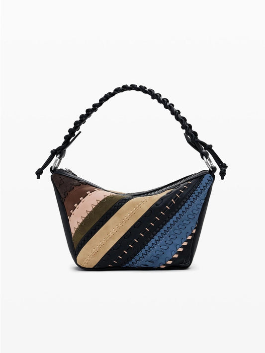 Desigual Borsa a spalla patchwork media Donna Marrone