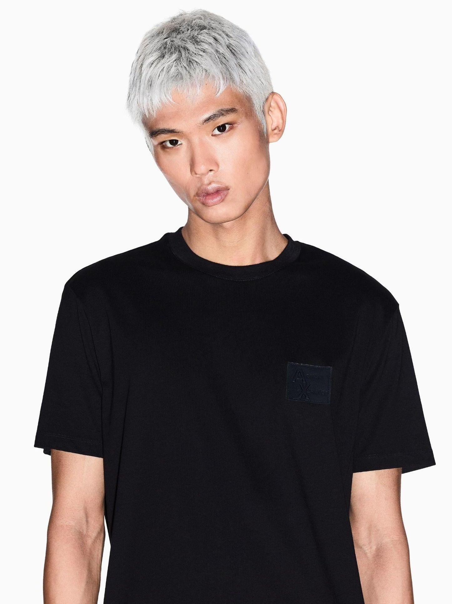 Armani Exchange T-Shirt Uomo Regular Fit con Patch Nero