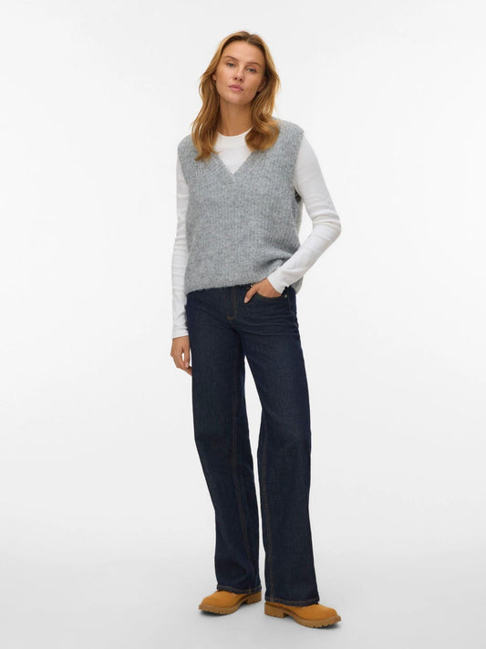 Vero Moda Maglione Smanicato Donna Novah Medium Grey Melange