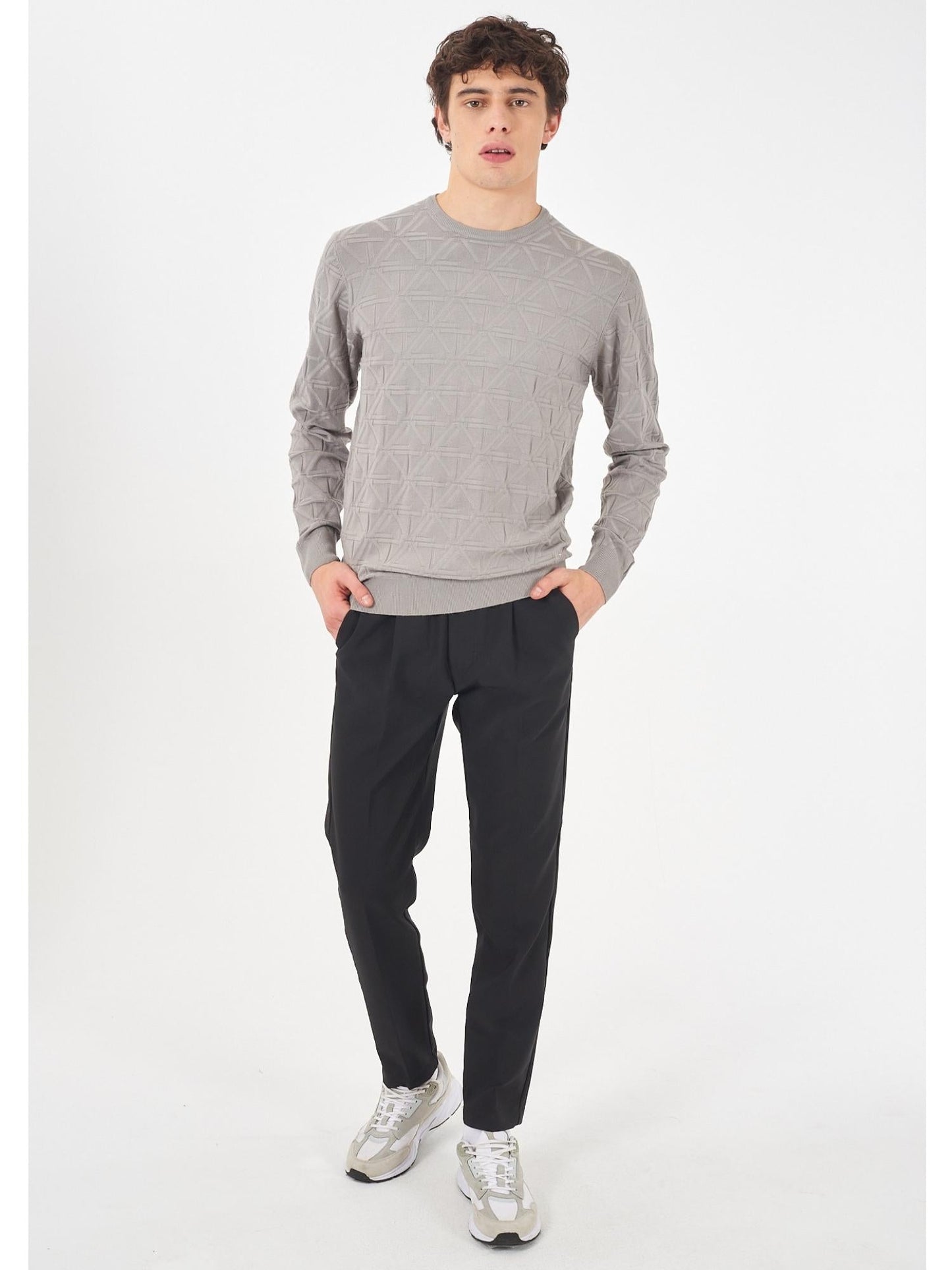 Yes Zee Maglia Girocollo Uomo Grigio