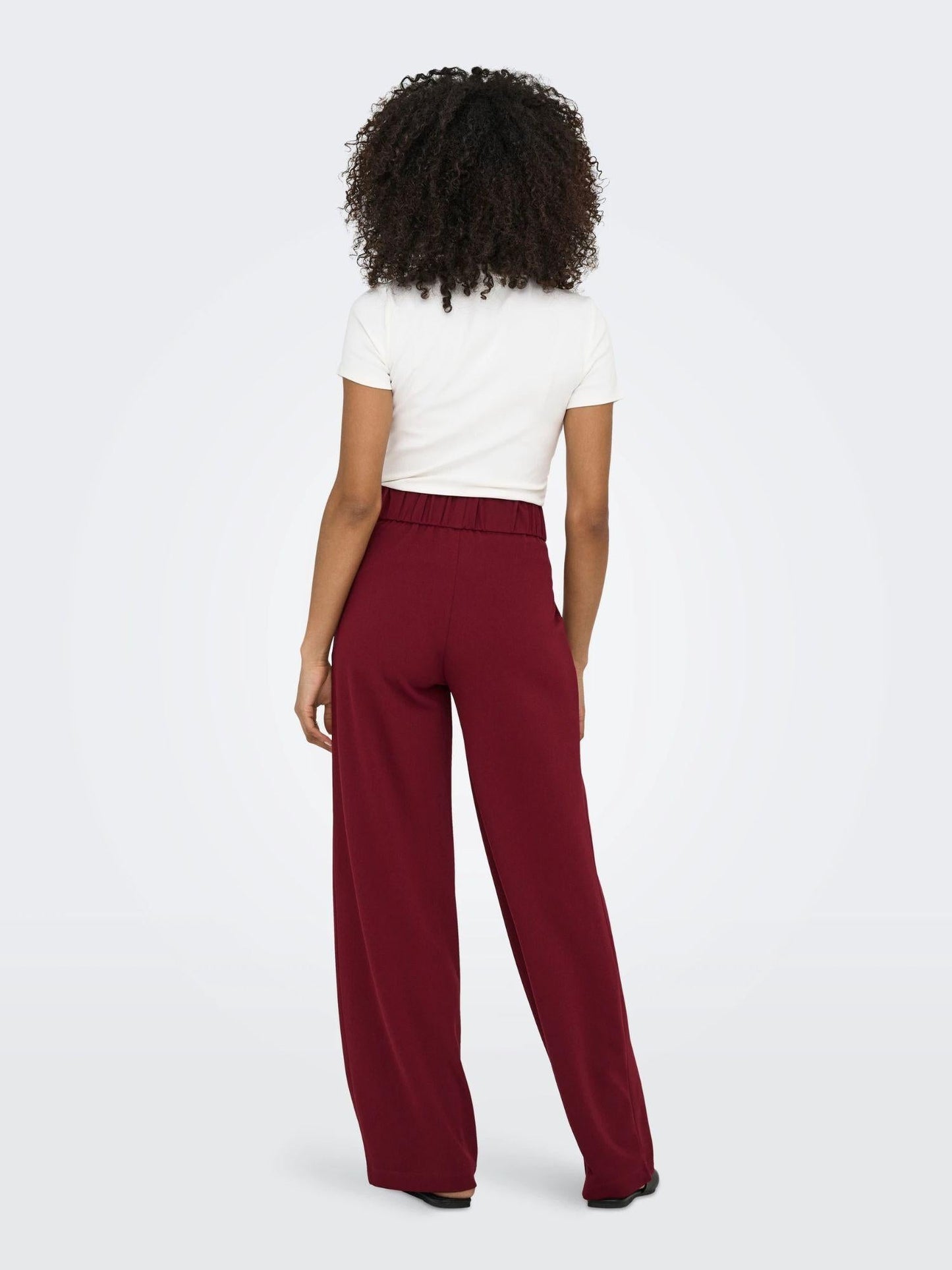 Jacqueline De Yong Pantaloni A Gamba Larga Donna Geggo Wide Leg Fit Cabernet
