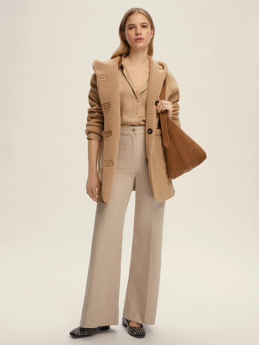 Emme Marella Camicia In Raso Martellato Donna Fleres Miele