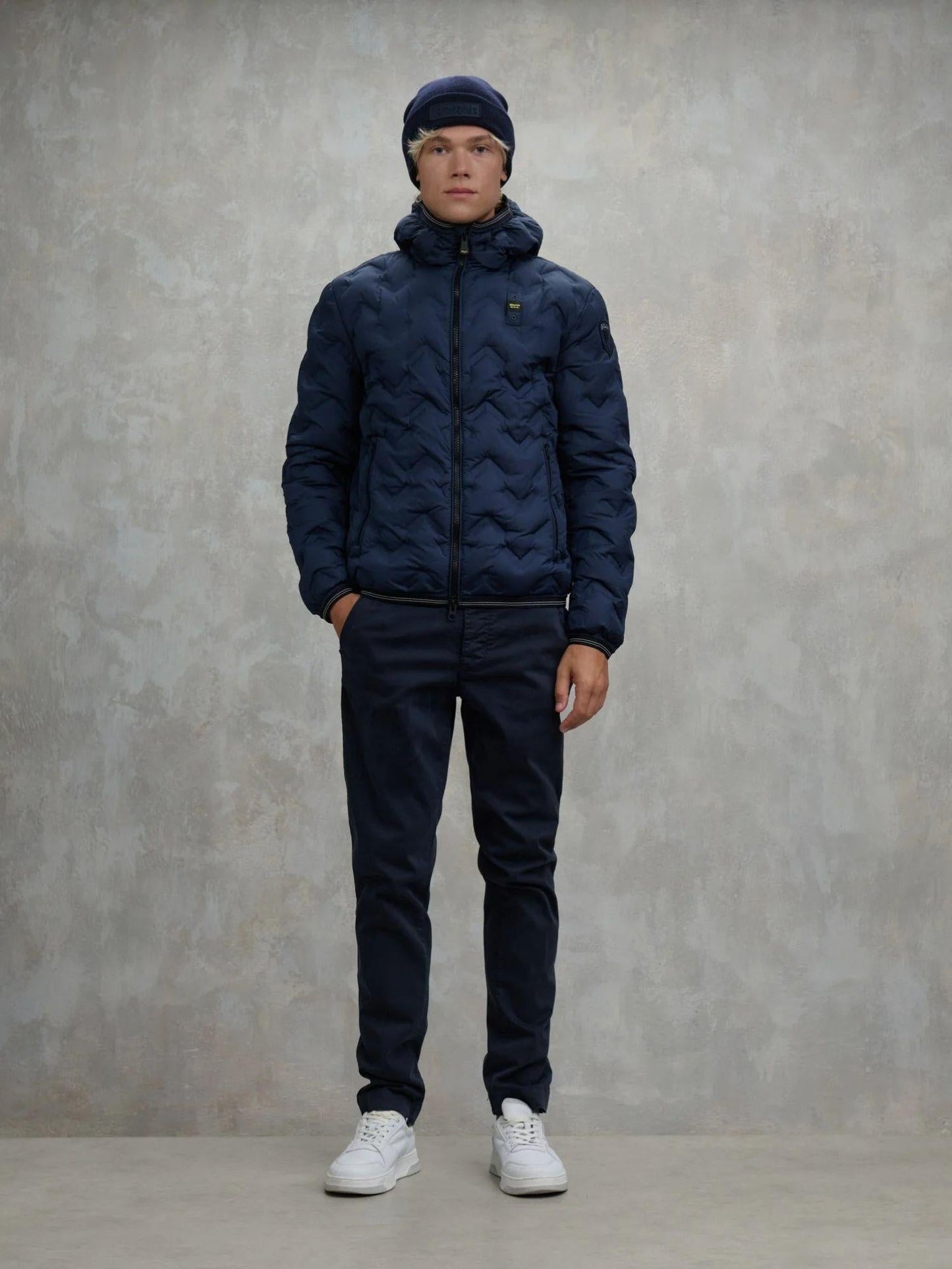 Blauer Piumino Uomo Piery Blu con Interno Tabacco