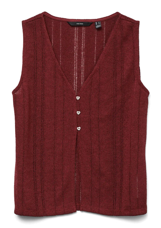 Vero Moda Top Donna Mea Con Scollo A V Bordeaux
