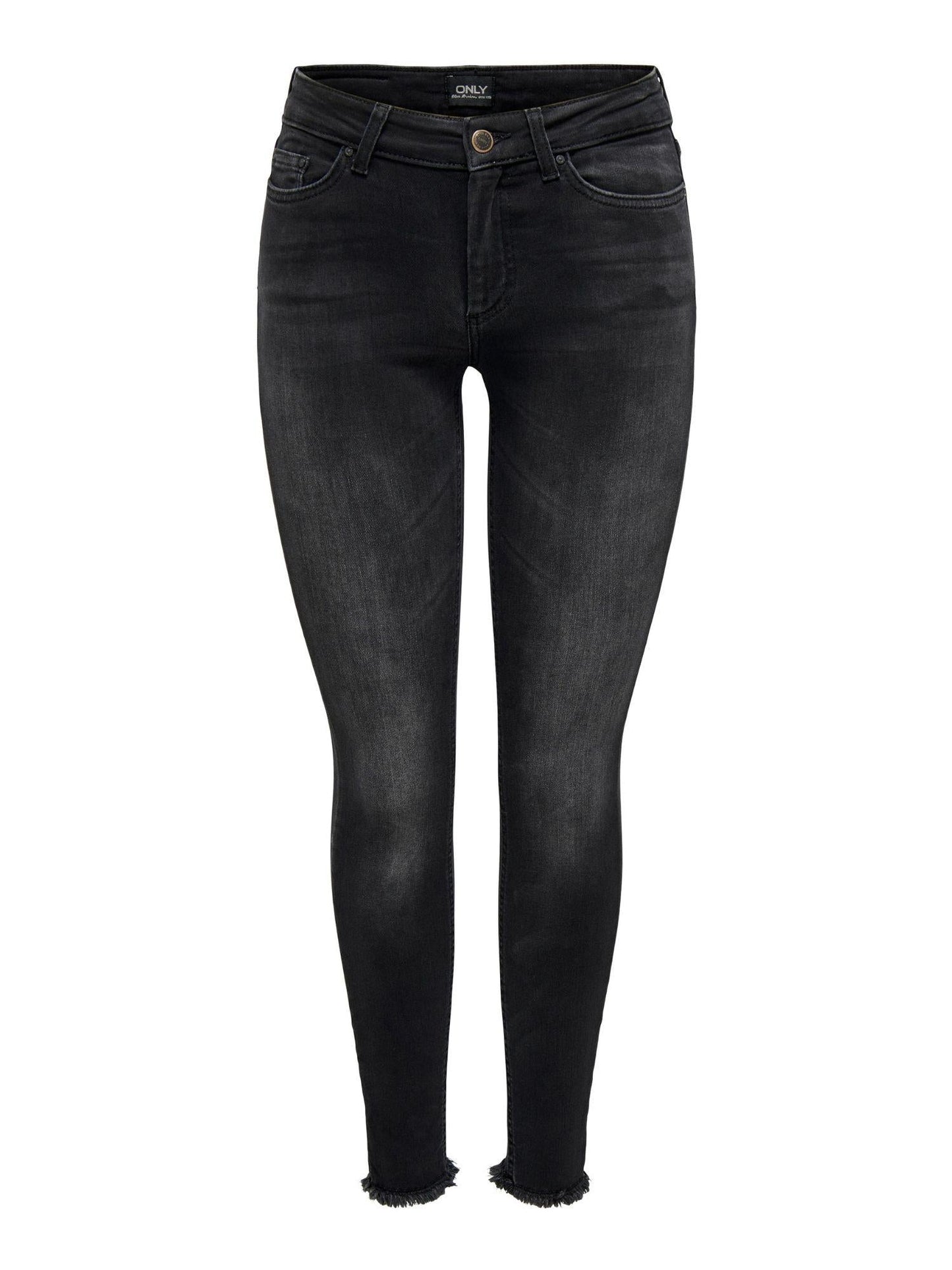 Only Jeans Donna Blush A Vita Media Skinny Fit Black Denim