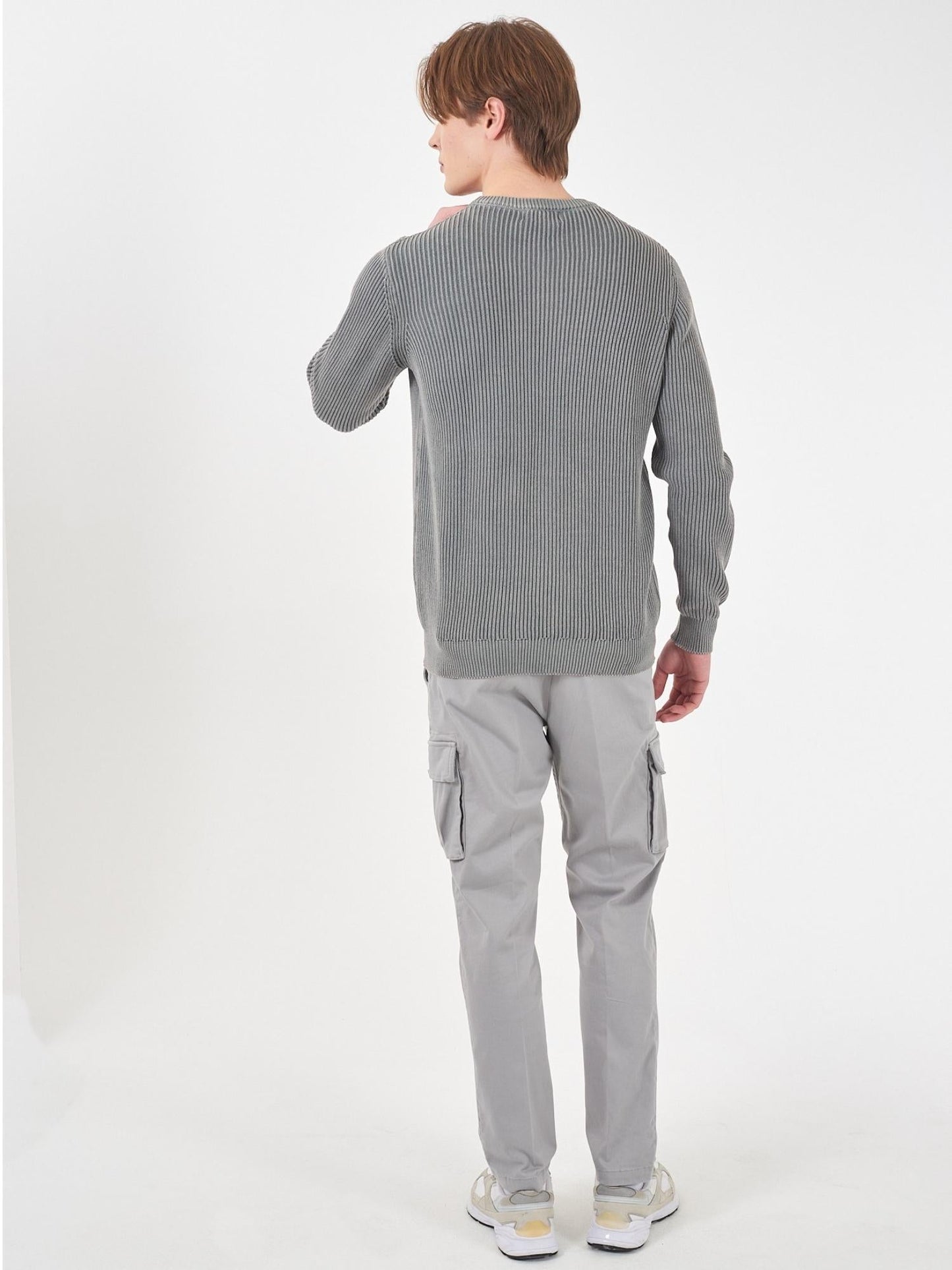 Yes Zee Maglia Girocollo Uomo Grigio chiaro