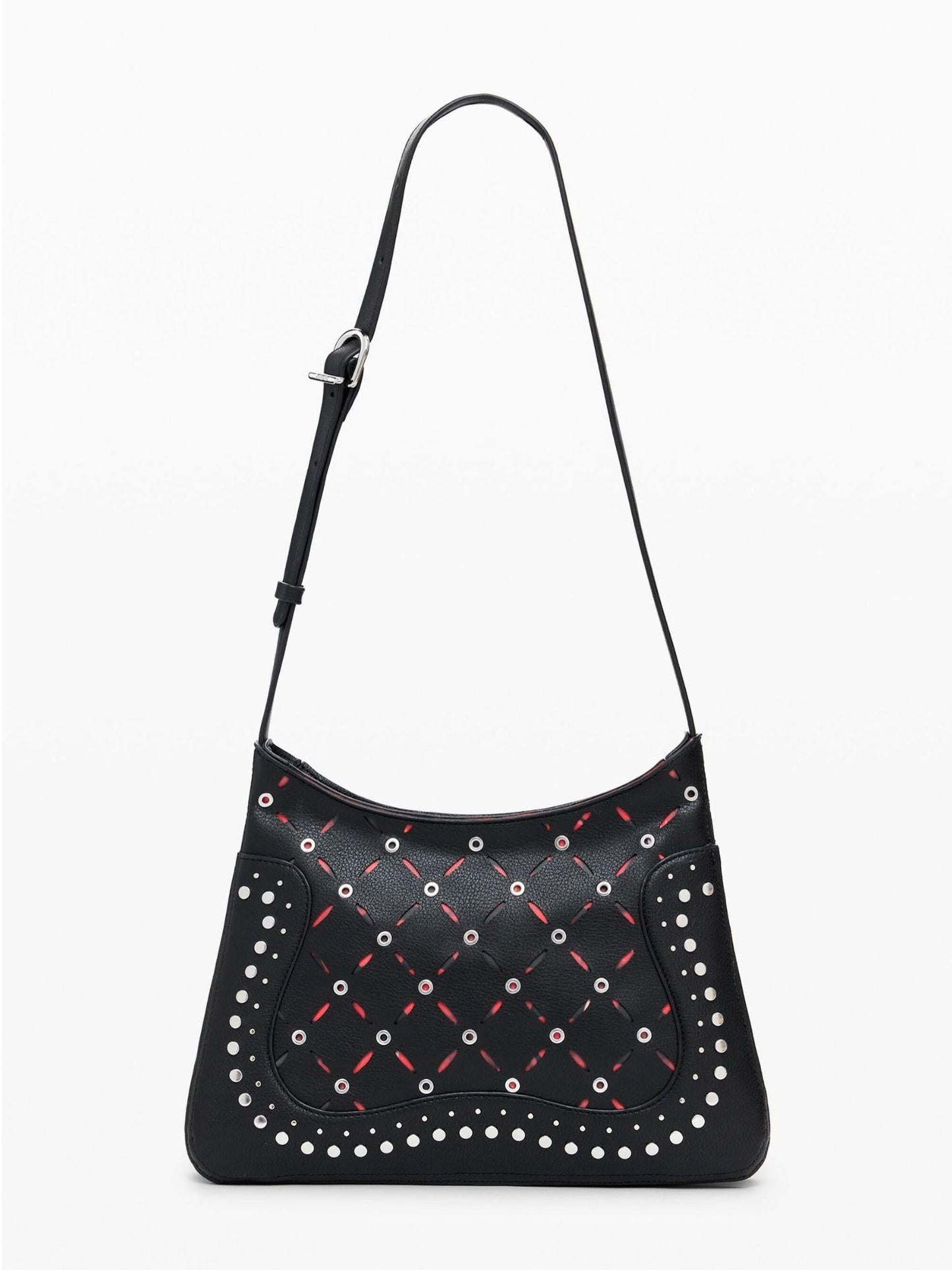 Desigual Borsa piccola effetto pelle traforata Donna Nero