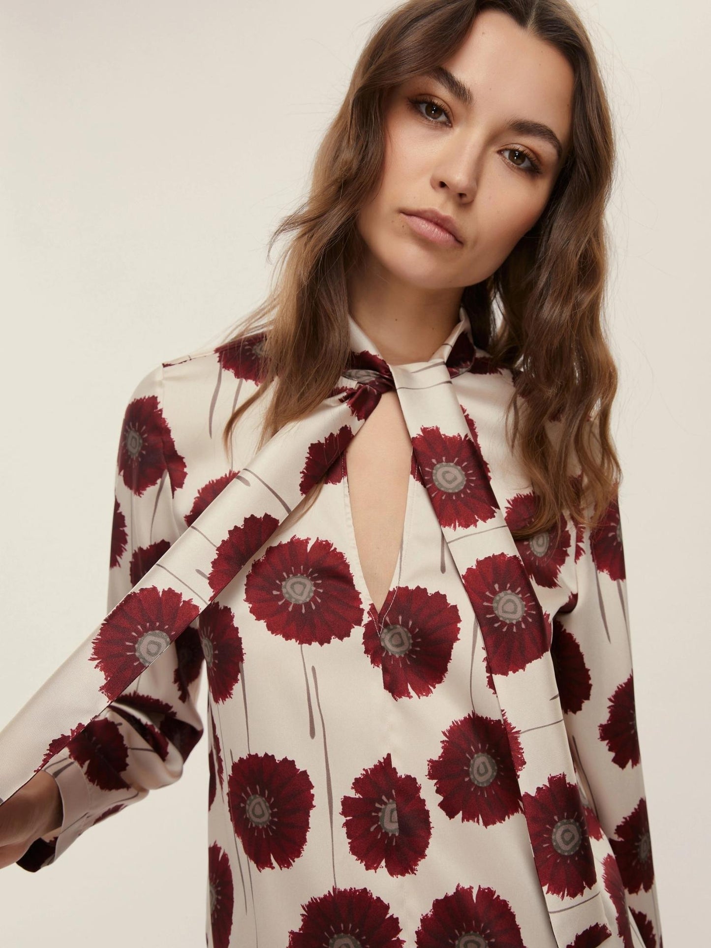 Emme Marella Blusa in twill stampato Donna Fulvia Panna