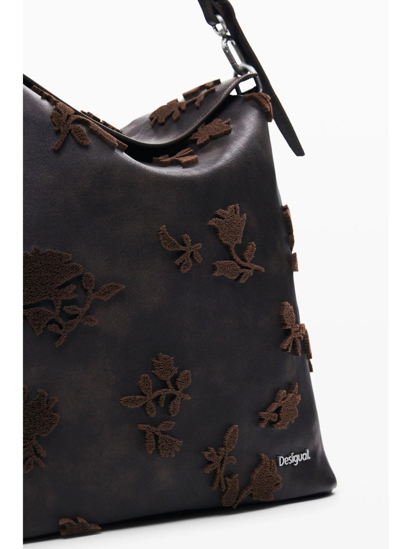 Desigual Zaino convertibile grande con flockati Donna Marrone