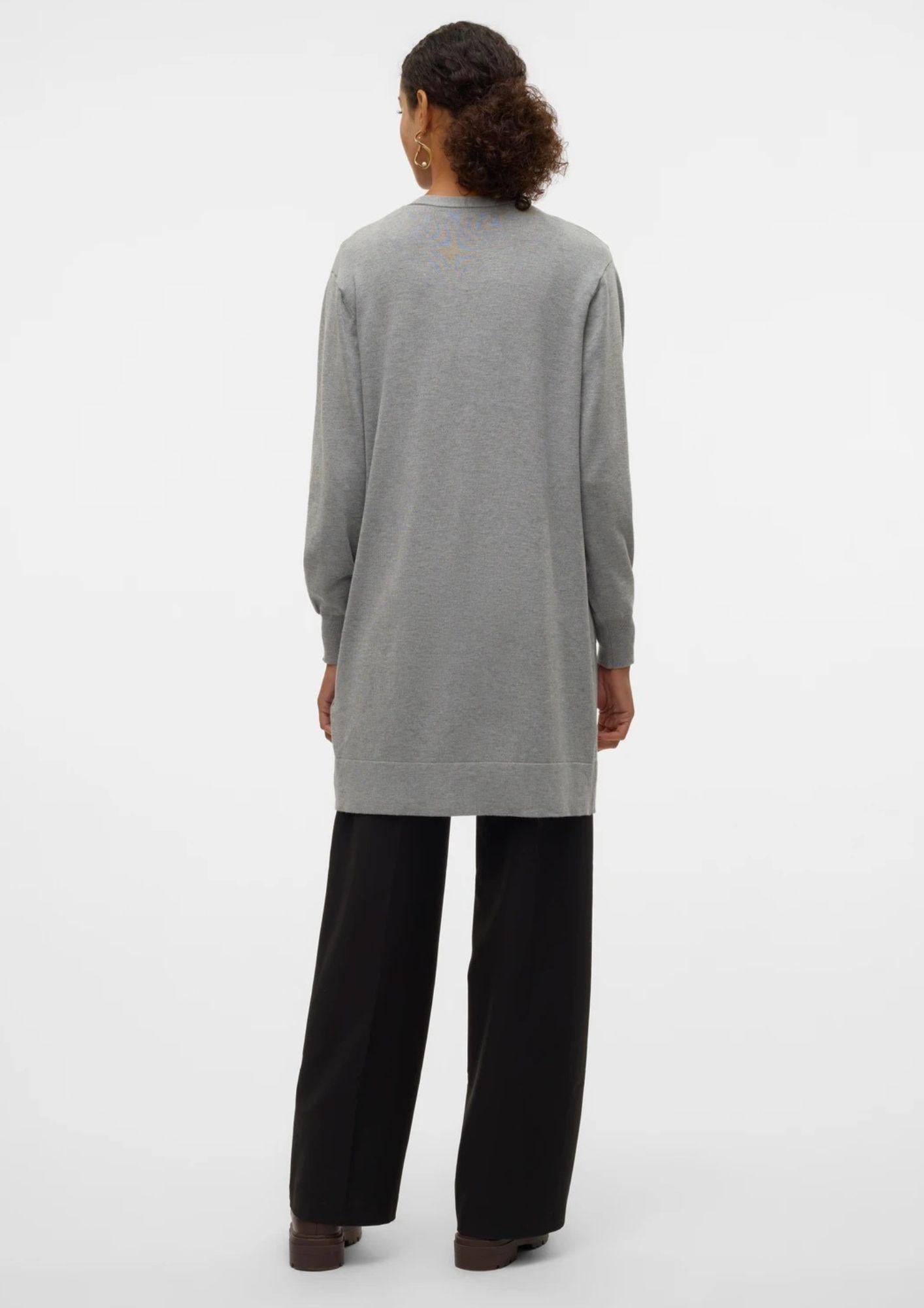 Vero Moda Cardigan Lungo Donna Silje Grigio Medio