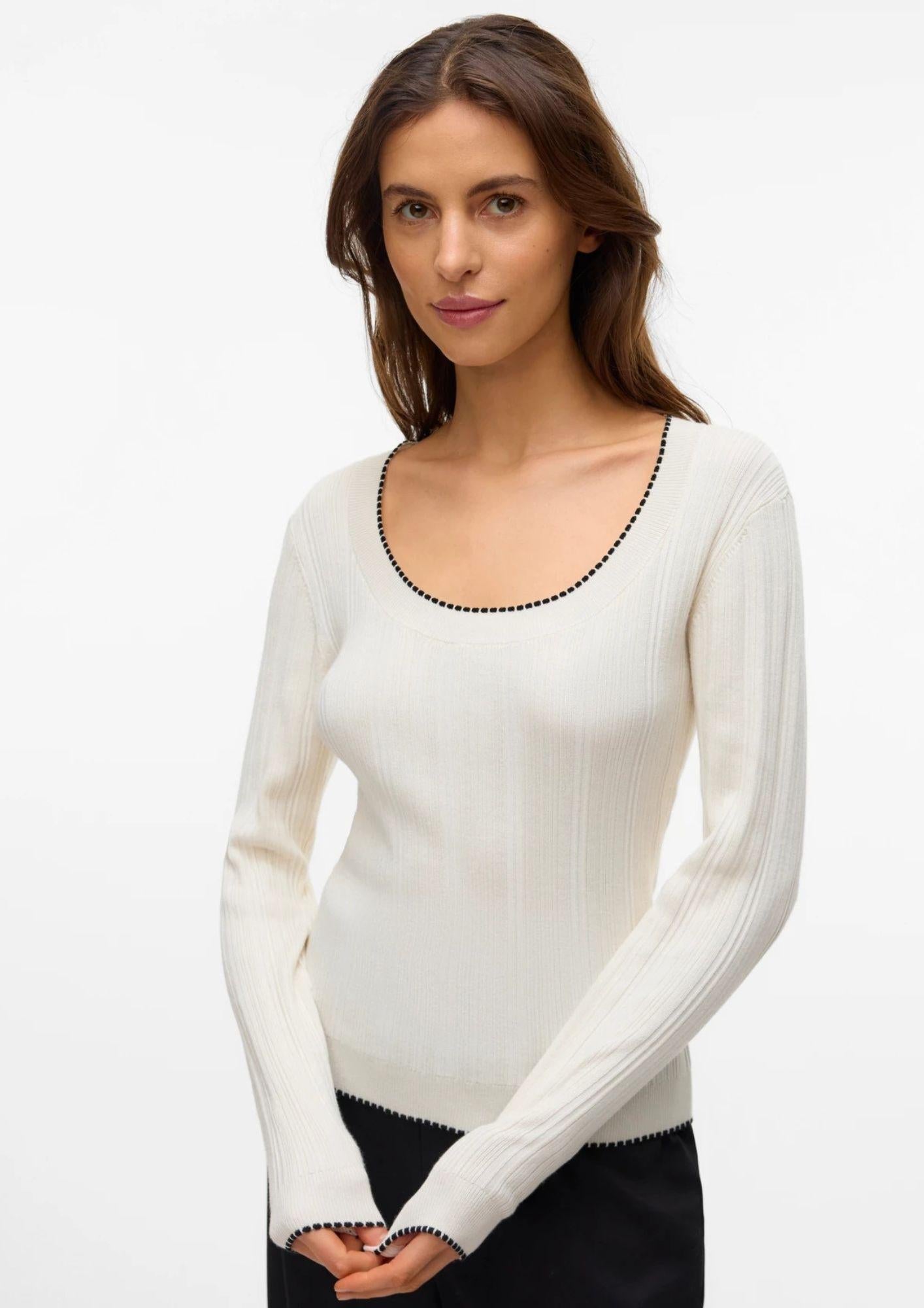 Vero Moda Pullover Donna Nina Bianco Panna