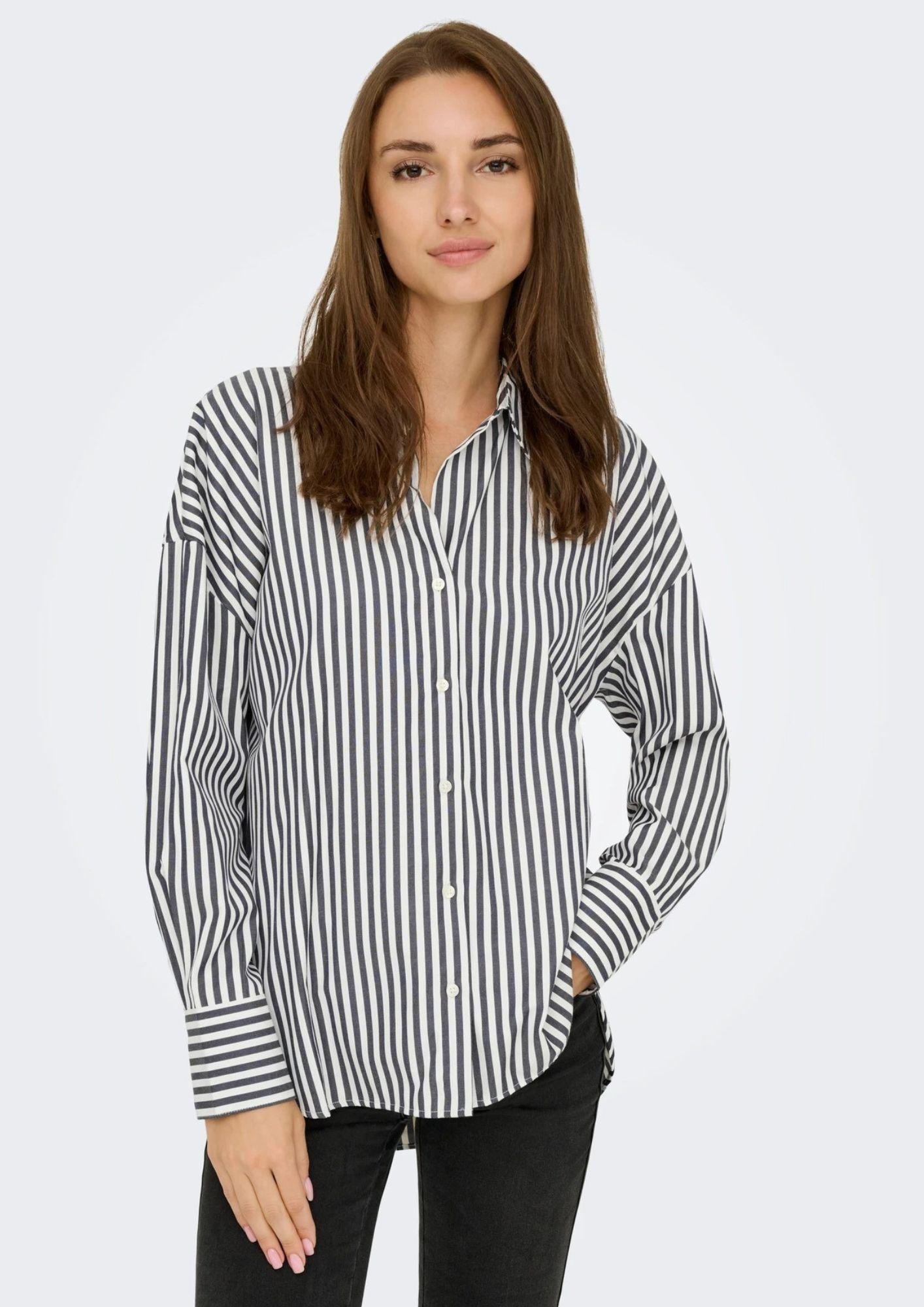 Jacqueline De Yong Camicia Donna Vesper Bianca A Righe