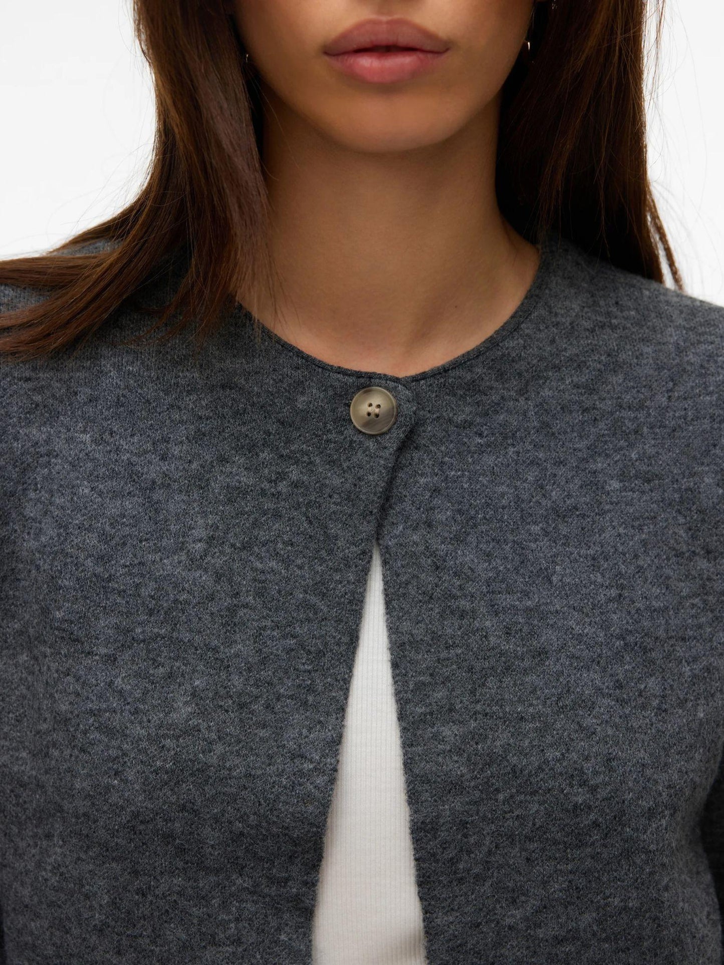 Vero Moda Cardigan In Maglia Donna Marina Grey Dark Grey Melange