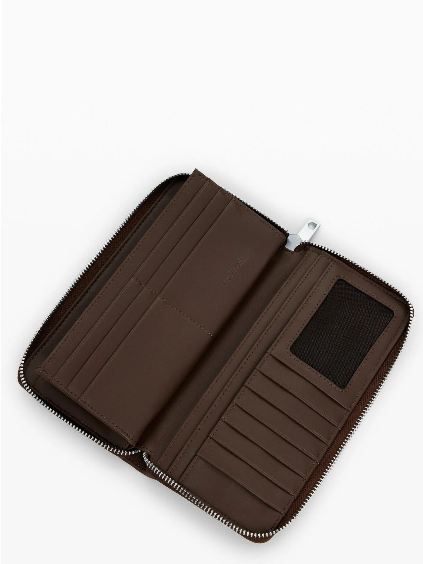 Desigual Portamonete grande effetto pelle con borchie Donna Marrone