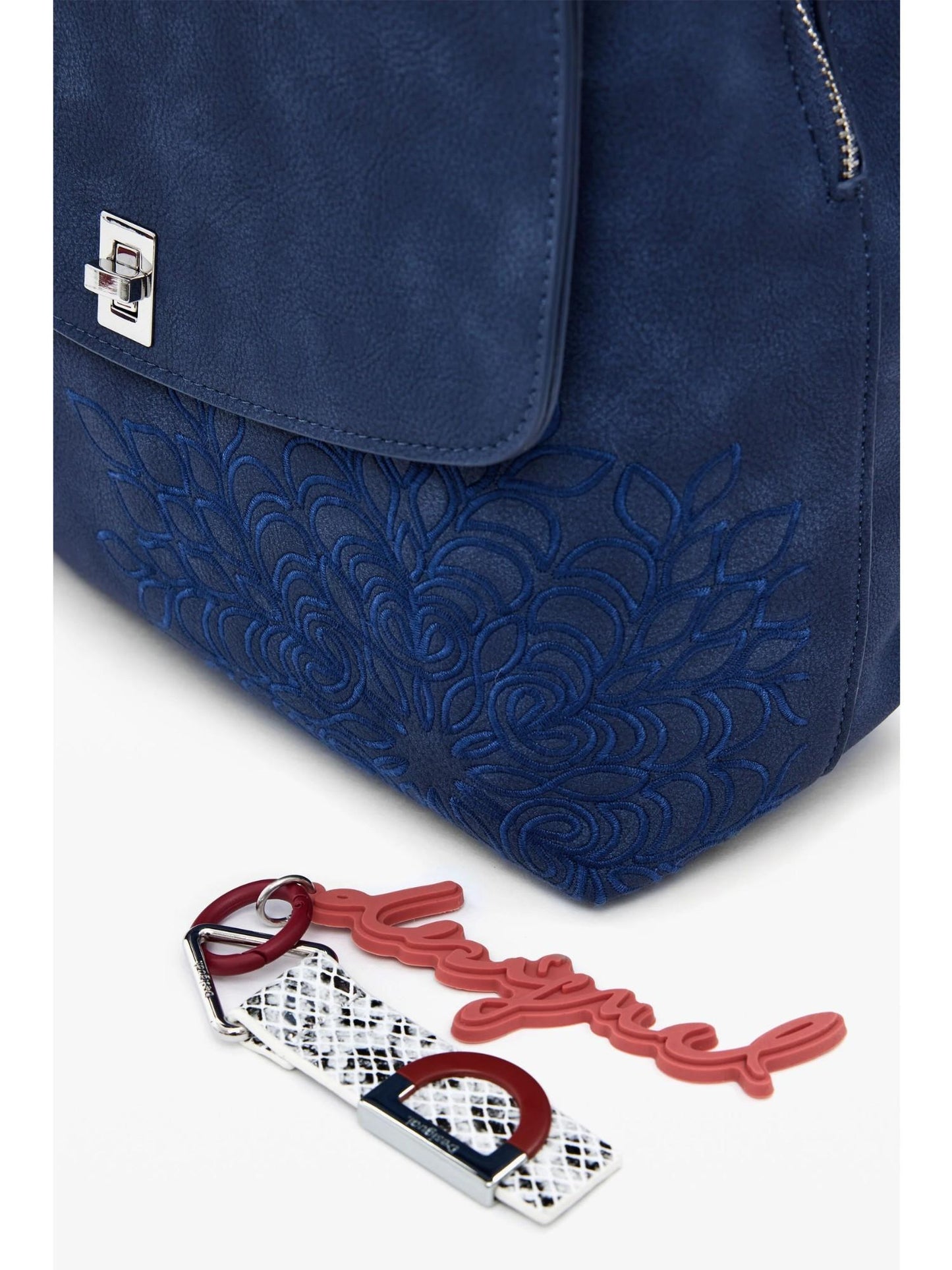 Desigual Zaino con patta piccola incisa Donna Blu