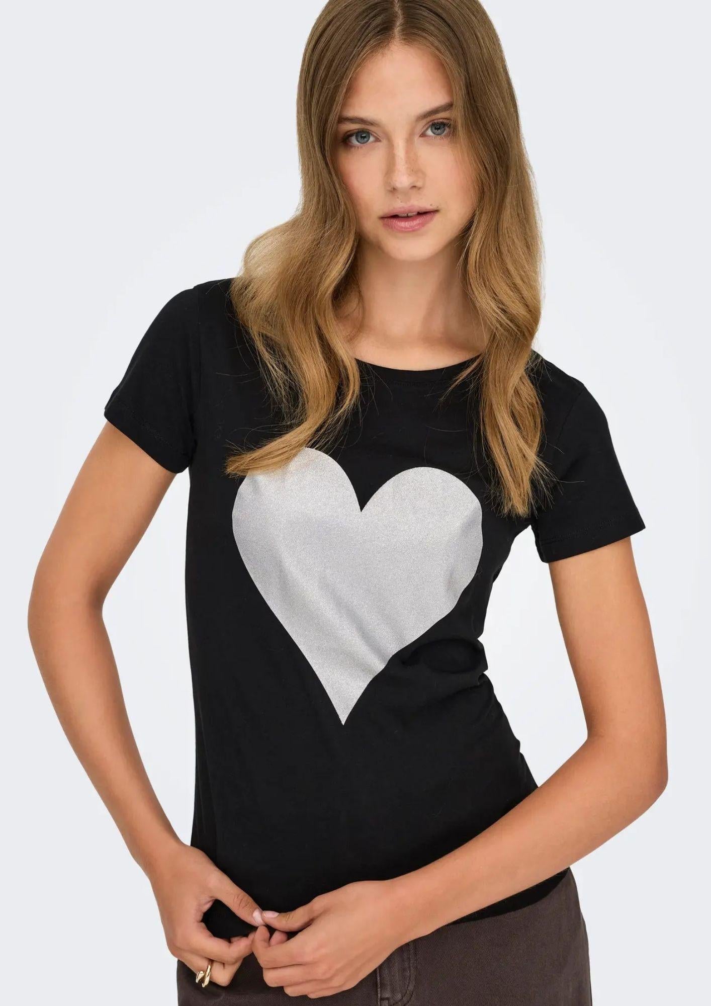 Jacqueline De Yong T-Shirt Donna Paris Nero