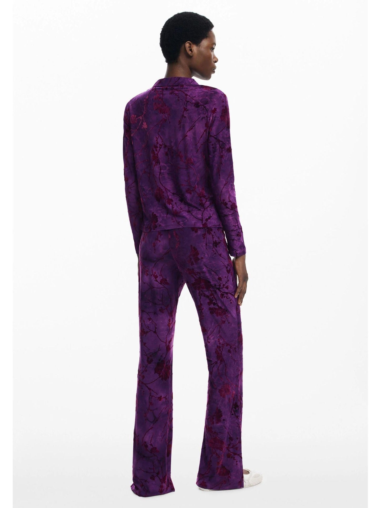 Desigual Maglietta abbottonata orientale Donna Viola