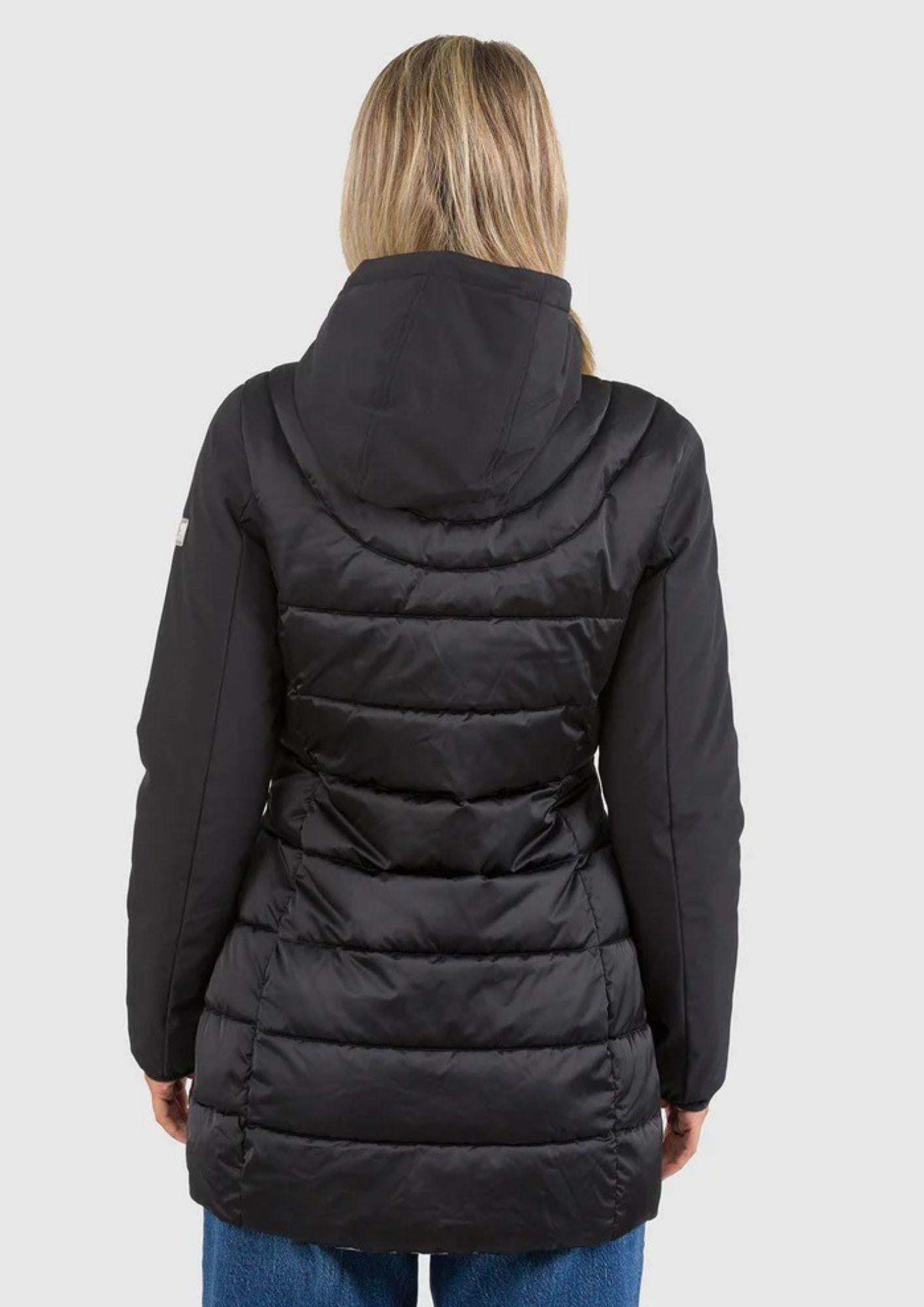 Yes Zee Giacca Lunga Donna Nera