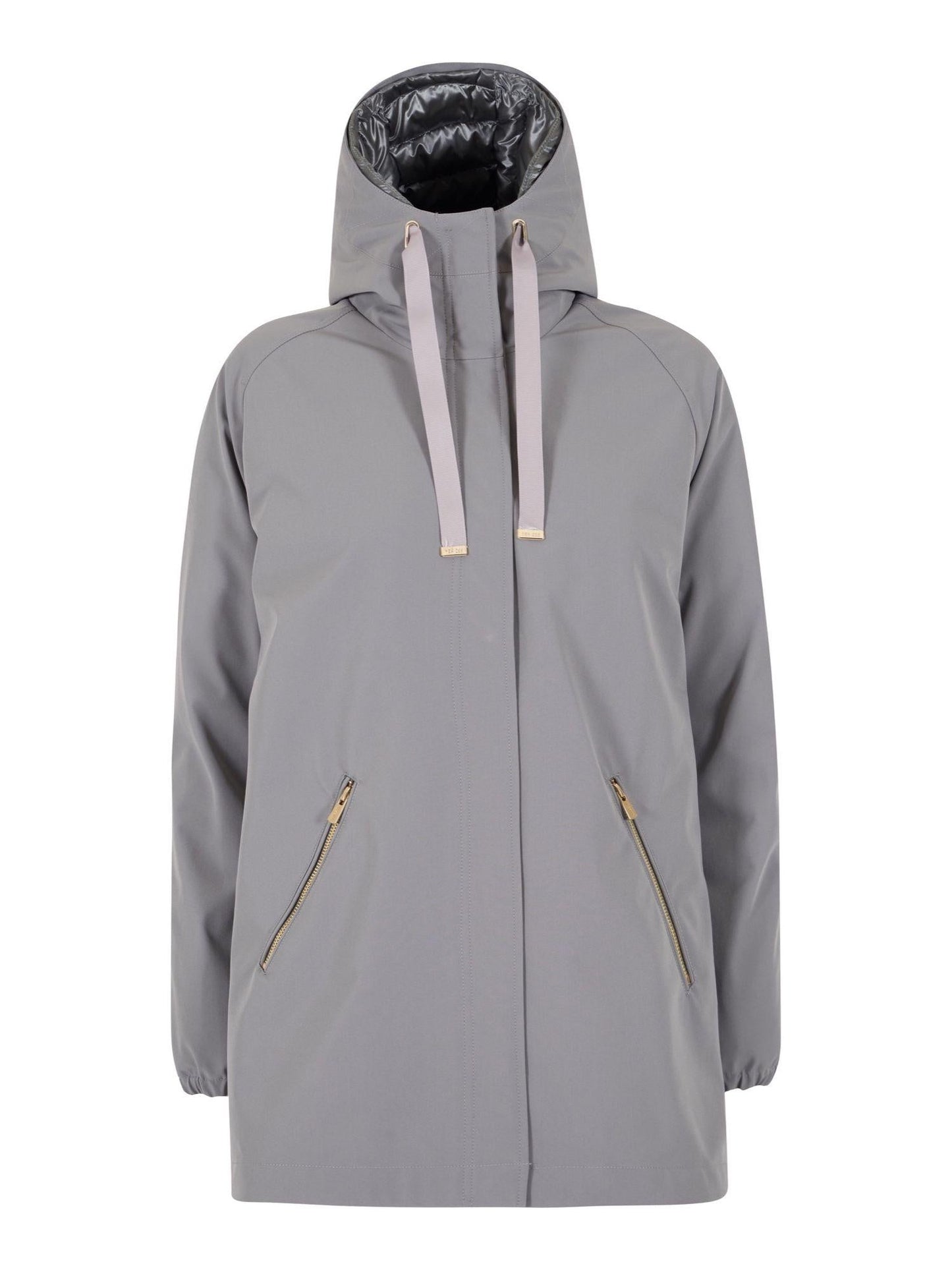 Yes Zee Parka Donna con Giubbino Trapuntato Interno Grigio