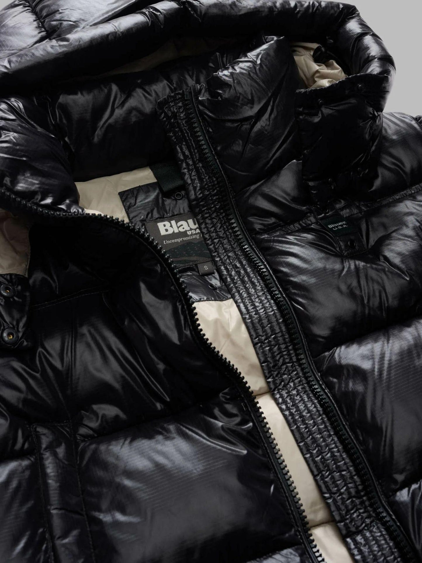 Blauer Giacca Invernale Donna Gloria Nera con Interno Beige