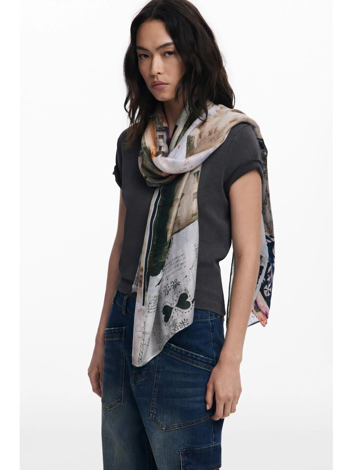 Desigual Foulard rettangolare collage Donna Finiture del mare