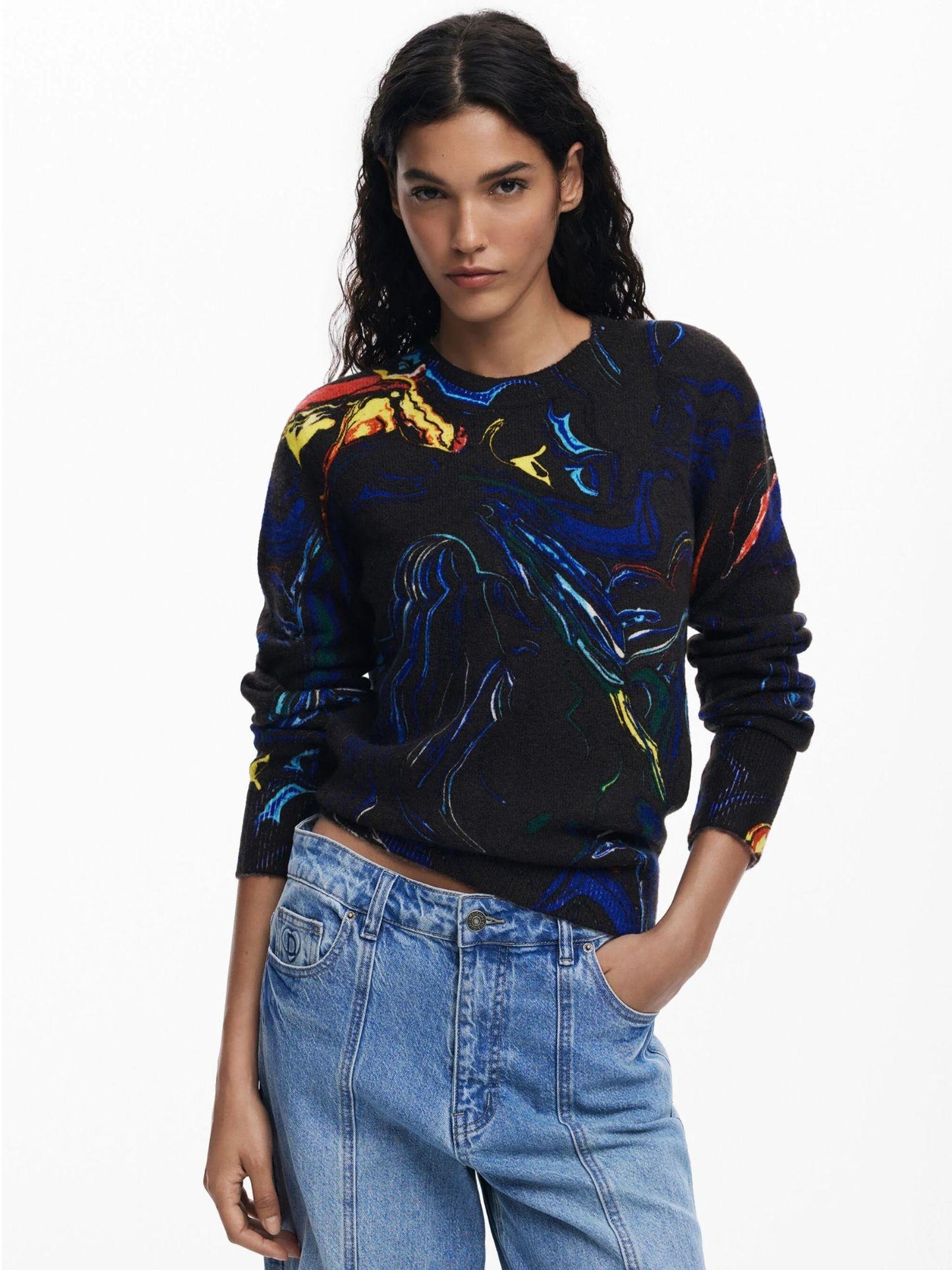 Desigual Maglione disegnato da Mr. Christian Lacroix Donna Nero