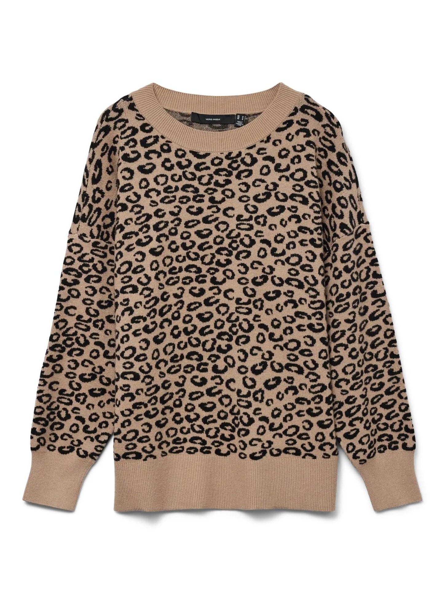 Vero Moda Maglione Lungo Donna Nancy Silver Mink Black Leo