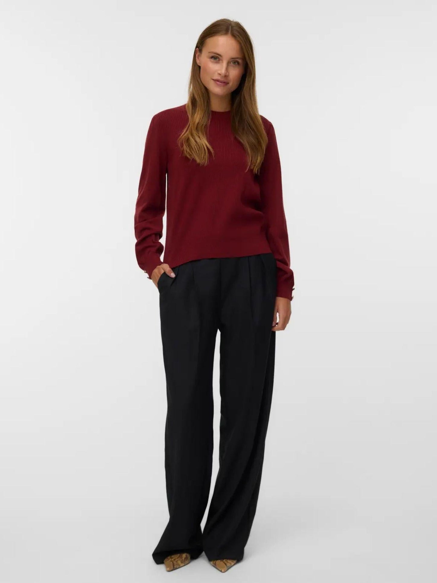 Vero Moda Maglione Donna Hollykaris Rosso Syrah